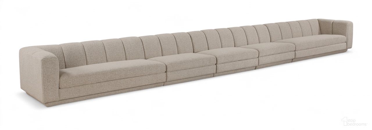 Modari Fabric Upholstered 5-Piece Modular Sofa In Beige