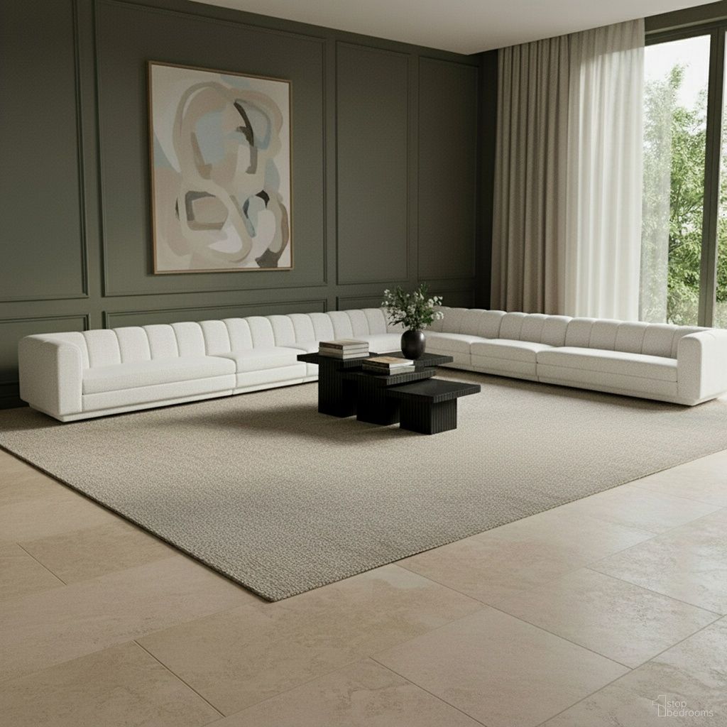 Modari Fabric Upholstered 8-Piece Modular Sectional In Cream
