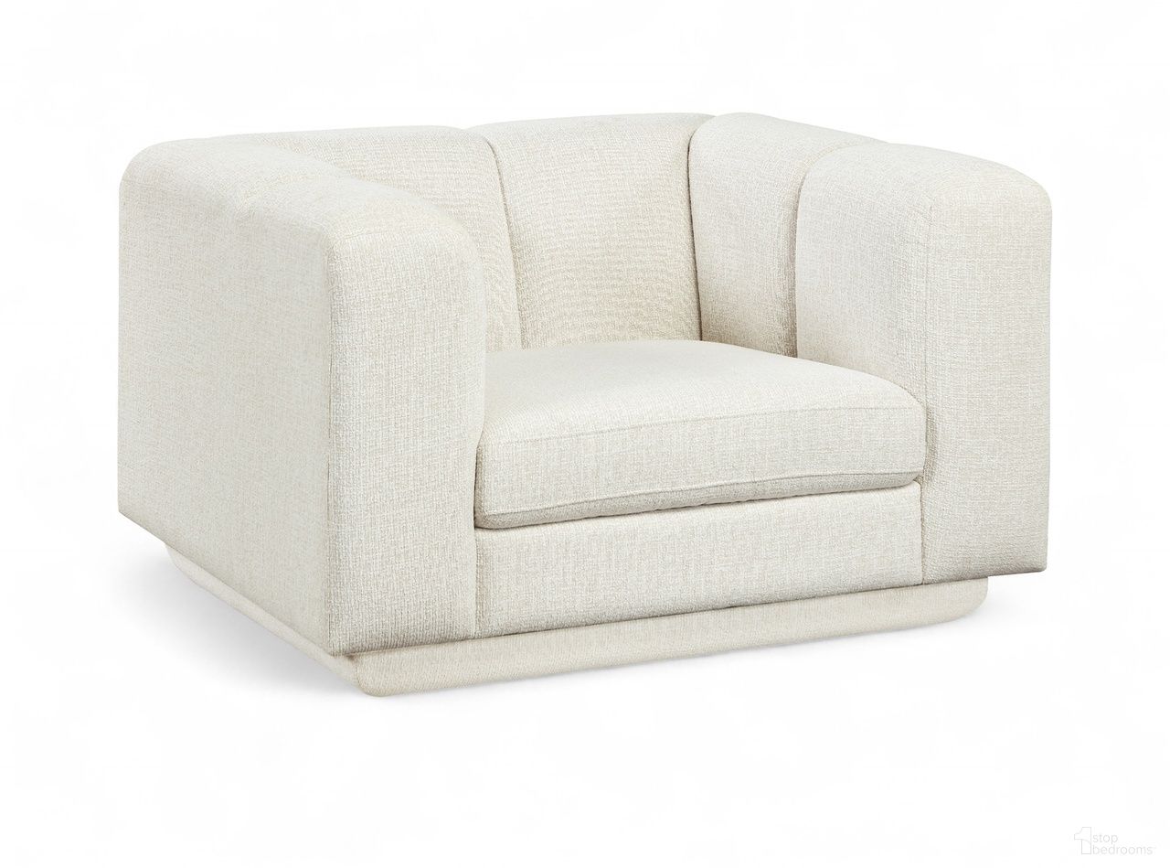 The appearance of Modari Fabric Upholstered Chair In Cream designed by Meridian in the modern / contemporary interior design. This cream piece of furniture was selected by 1StopBedrooms from Modari Collection to add a touch of cosiness and style into your home. Sku: 143Cream-C. Material: Eucalyptus.