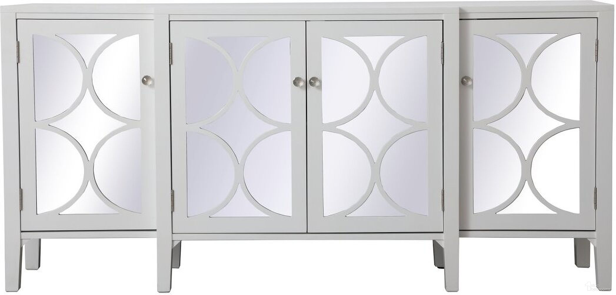 The appearance of Modern 72 Inch Mirrored Credenza In White designed by Elegant Lighting in the transitional interior design. This white piece of furniture was selected by 1StopBedrooms from Modern Collection to add a touch of cosiness and style into your home. Sku: MF82111WH. Material: Rubberwood.