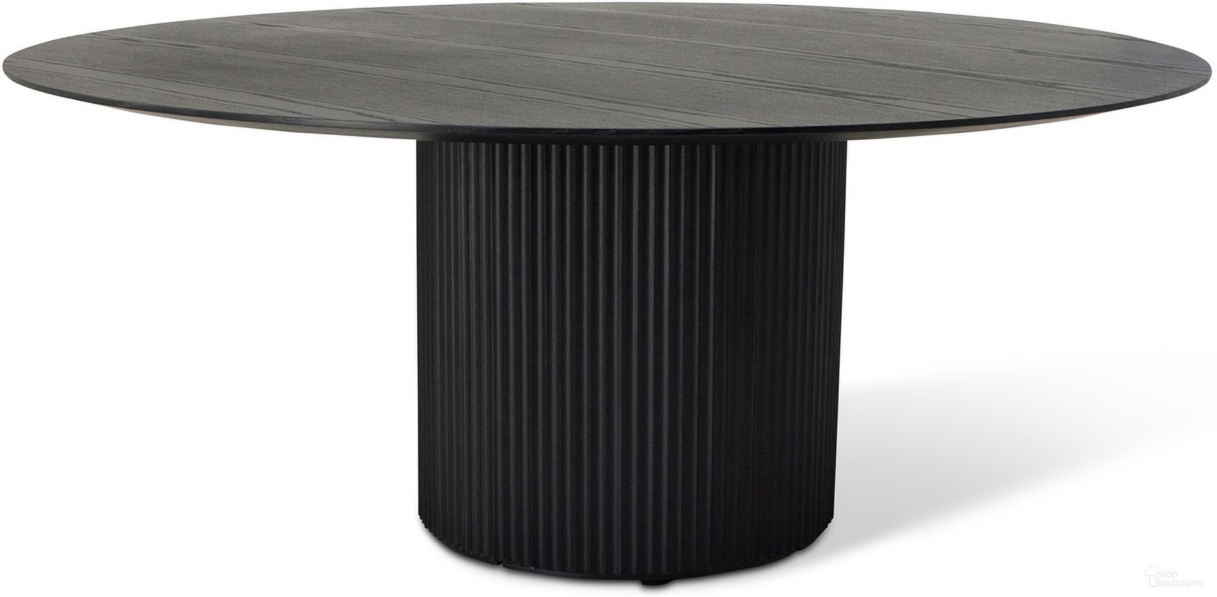 The appearance of Modern Brazilian Atenas Round Dining Table In Ebano Frame designed by Urbia in the modern / contemporary interior design. This ebony piece of furniture was selected by 1StopBedrooms from Modern Brazilian Collection to add a touch of cosiness and style into your home. Sku: BSM-208098-02. Table Base Style: Pedestal. Table Top Shape: Round. Size: 71". Material: Ash Veneer.