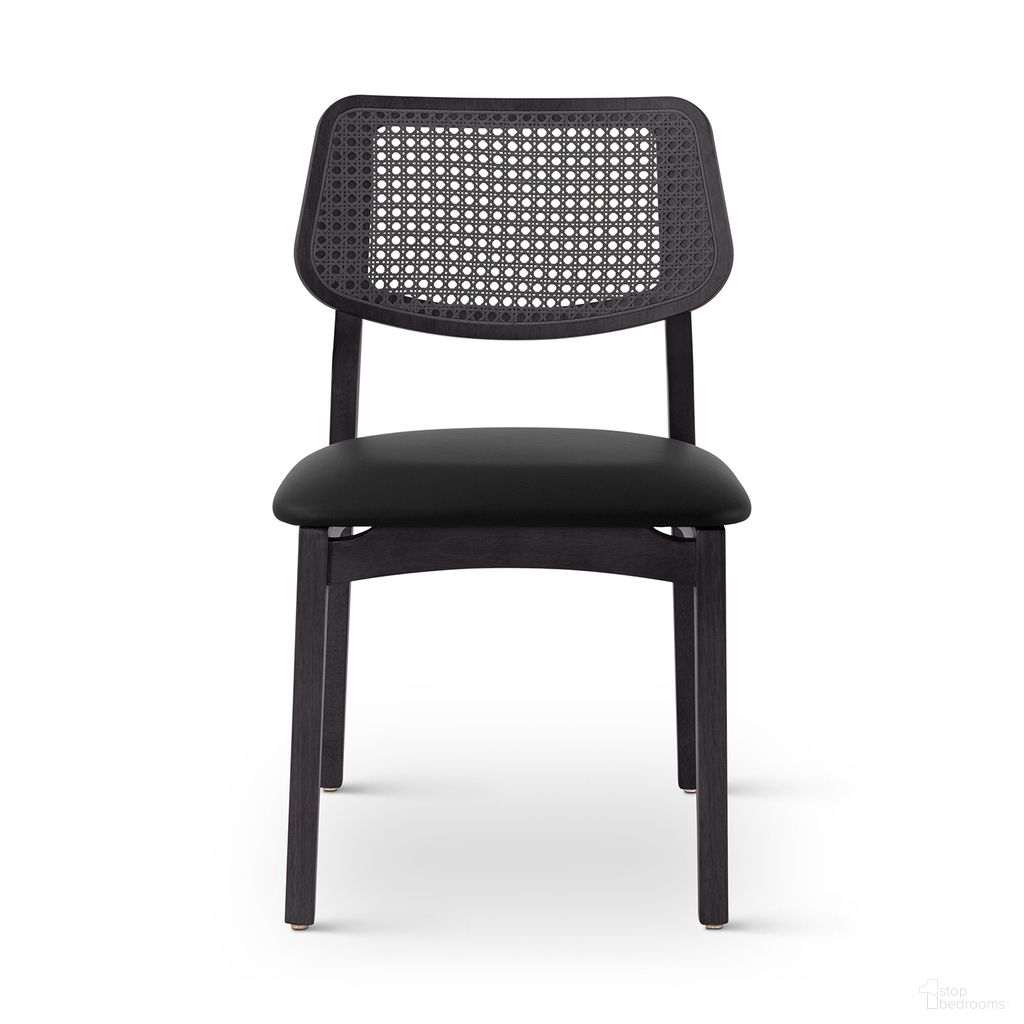 The appearance of Modern Brazilian Beth Cane Side Chair In Black designed by Urbia in the modern / contemporary interior design. This black piece of furniture was selected by 1StopBedrooms from Modern Brazilian Collection to add a touch of cosiness and style into your home. Sku: BSM-240411-20. Material: Fabric. Chair Type: Side Chair.