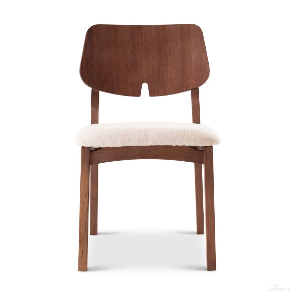 The appearance of Modern Brazilian Beth Side Chair In Medley Ivory and Nogal designed by Urbia in the modern / contemporary interior design. This medley ivory/nogal piece of furniture  was selected by 1StopBedrooms from Modern Brazilian Collection to add a touch of cosiness and style into your home. Sku: BSM-240405-06. Material: Fabric. Chair Type: Side Chair.