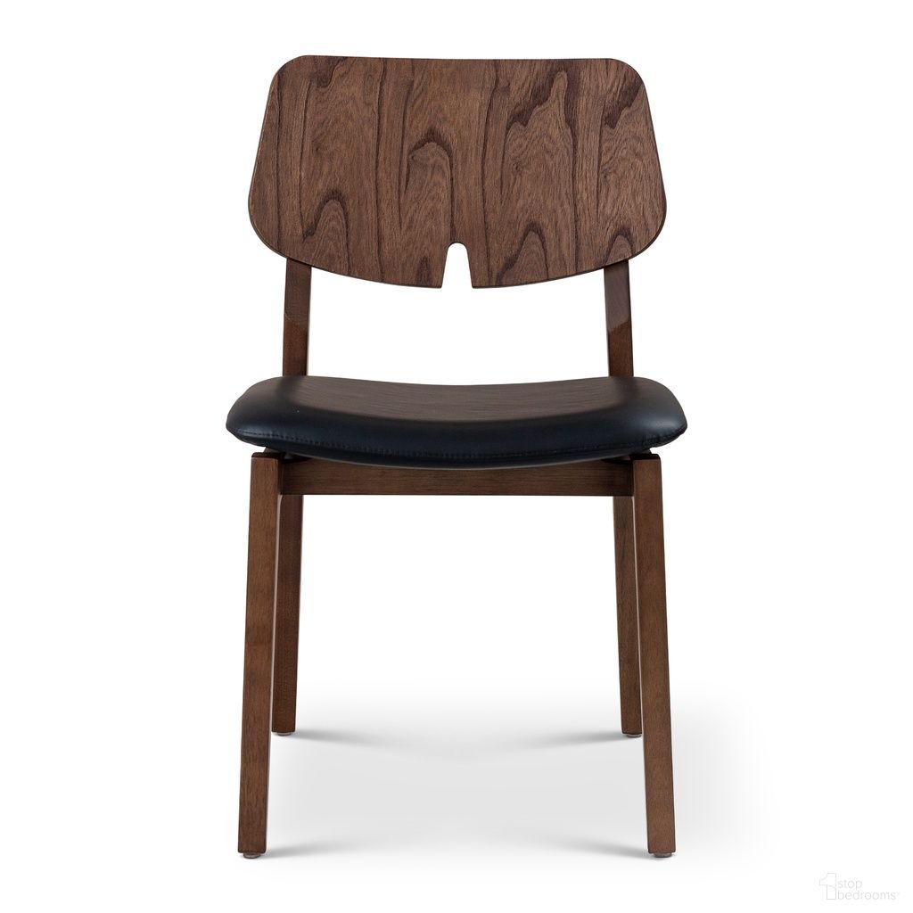 Modern Brazilian Beth Side Chair In Shimmy Black and Nogal