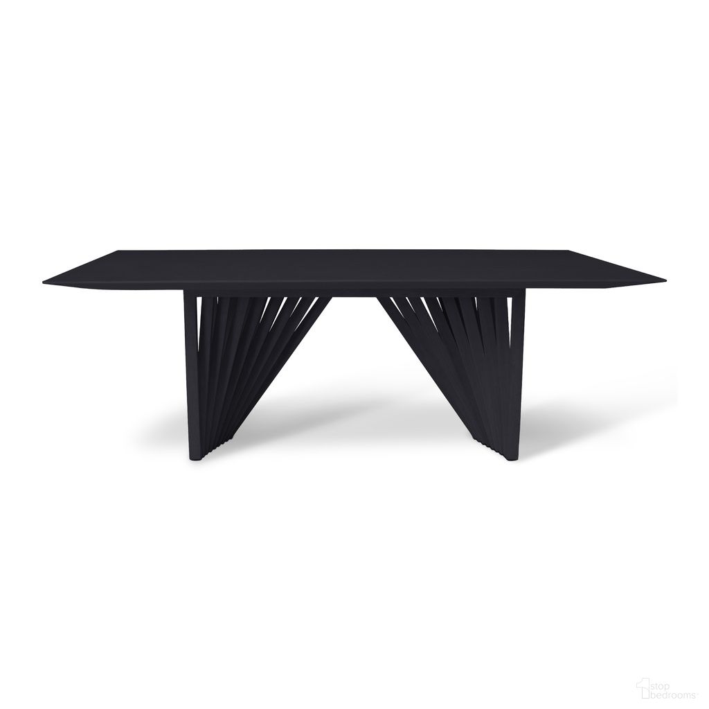 The appearance of Modern Brazilian Laguna Wooden Top Dining Table In Ebano designed by Urbia in the modern / contemporary interior design. This ebano piece of furniture was selected by 1StopBedrooms from Modern Brazilian Collection to add a touch of cosiness and style into your home. Sku: BSM-208223-04. Table Base Style: Double Pedestal. Table Top Shape: Rectangular. Size: 44" x 87". Material: Oak Veneer.