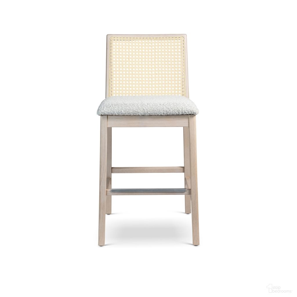 The appearance of Modern Brazilian Nardia Cane Counter Stool In Crafted Glaze and Nevoa designed by Urbia in the modern / contemporary interior design. This crafted glaze/nevoa piece of furniture was selected by 1StopBedrooms from Modern Brazilian Collection to add a touch of cosiness and style into your home. Sku: BSM-218319-02. Material: Boucle.