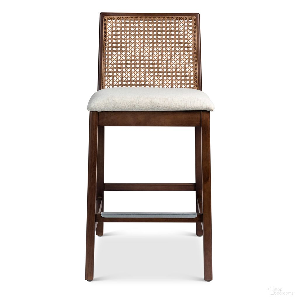 The appearance of Modern Brazilian Nardia Cane Counter Stool In Medley Ivory and Nogal designed by Urbia in the modern / contemporary interior design. This medley ivory/nogal piece of furniture was selected by 1StopBedrooms from Modern Brazilian Collection to add a touch of cosiness and style into your home. Sku: BSM-218319-08. Material: Fabric.