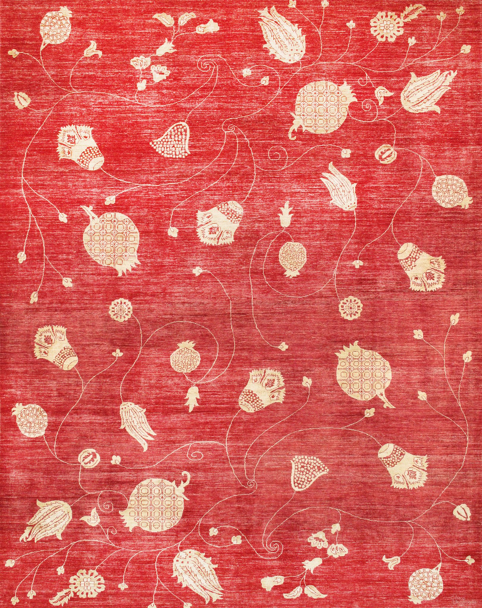 Modern Collection Hand-Knotted Lamb's Wool Area Rug-9'1"x11'5" In Rust