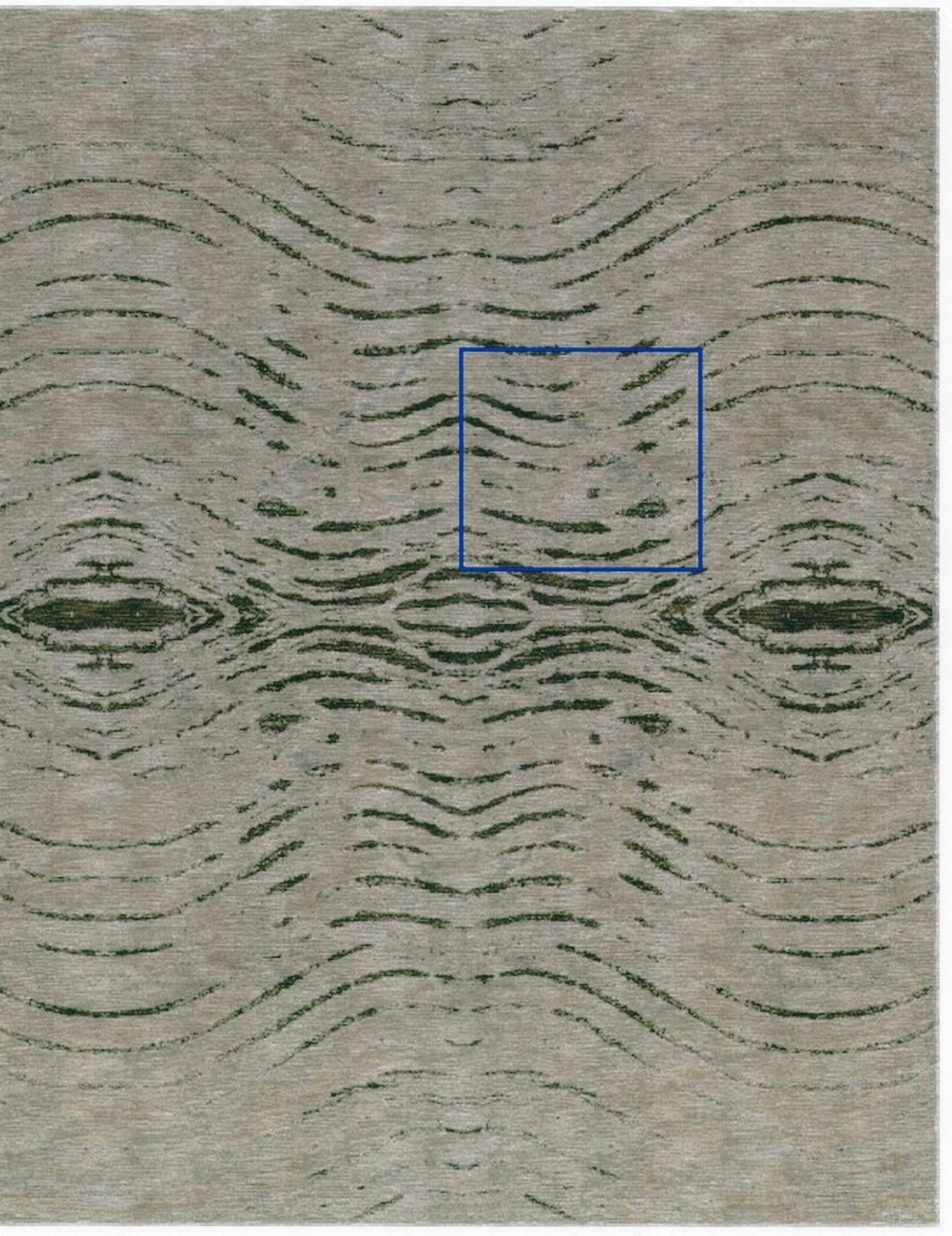 Modern Collection Hand-Knotted Silk and Wool Area Rug- 2' x 2' In Ivory and Silver