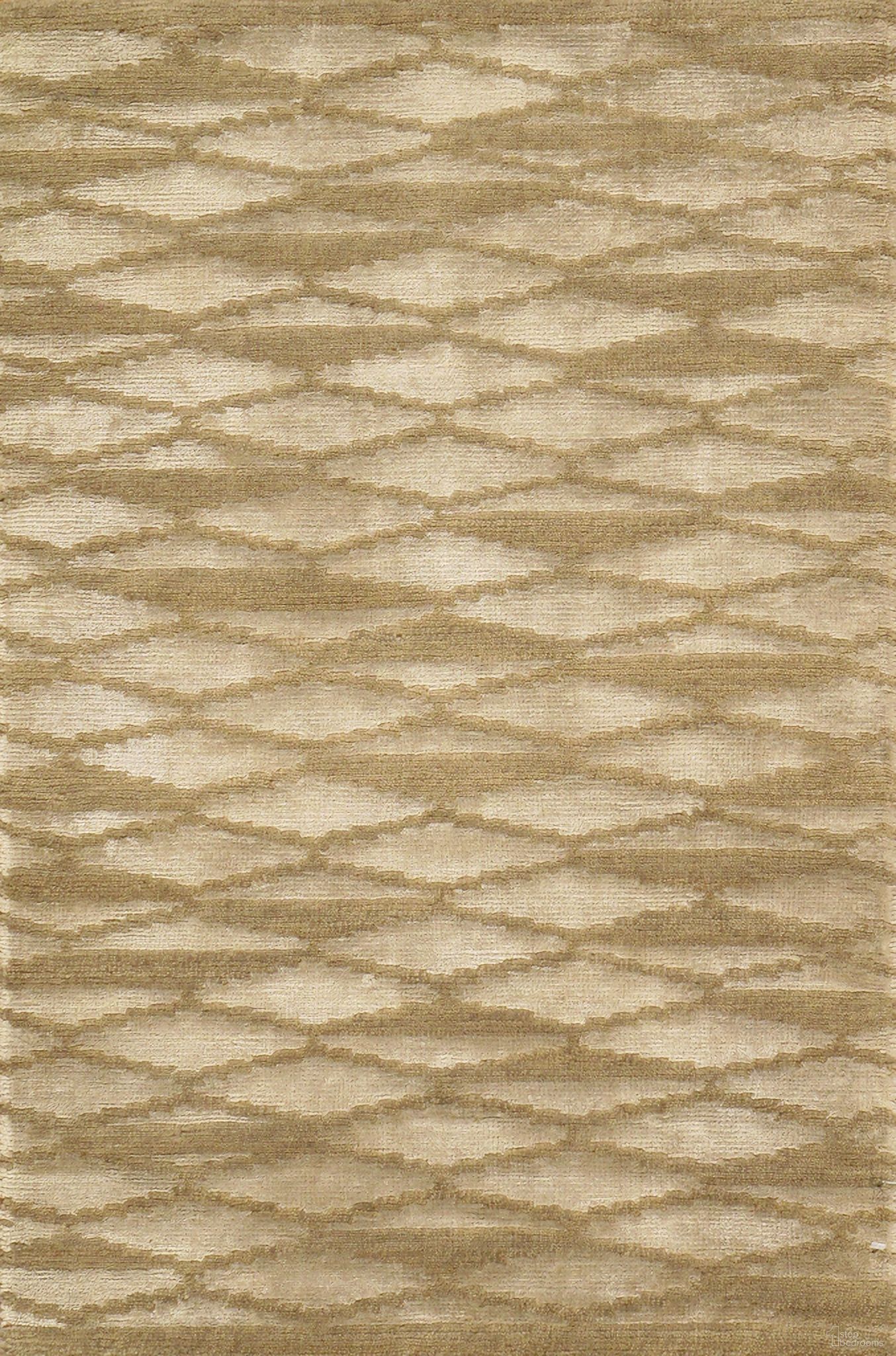 Modern Collection Hand-Knotted Silk and Wool Area Rug- 8' 1" x 9' 11" In Beige