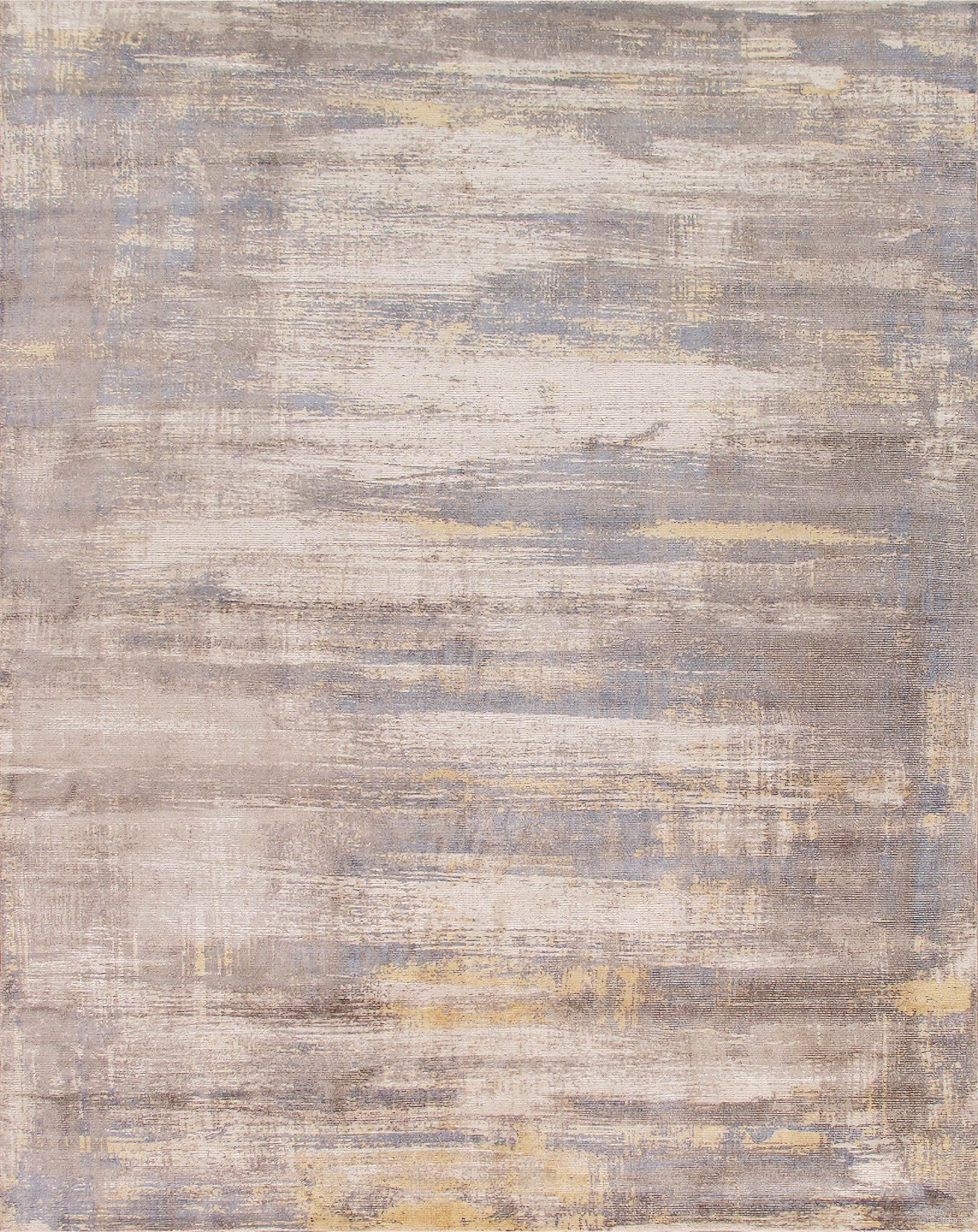 Modern Collection Hand-Loomed Area Rug-12' x 15' In Ivory and Gold