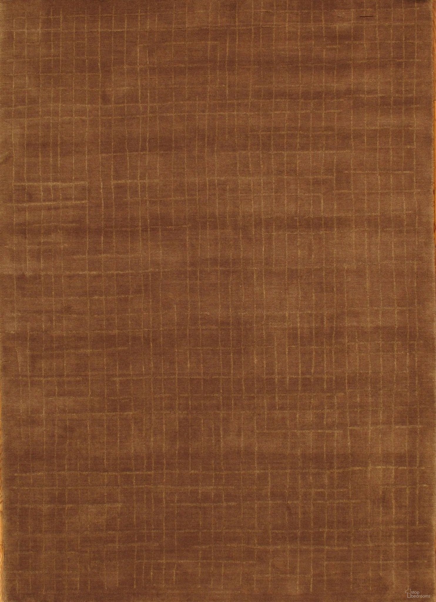 Modern Collection Hand-Loomed Lamb's Wool Area Rug- 5' 7" x 8' 8" In Brown