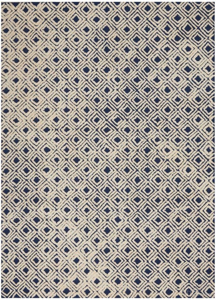 The appearance of Modern Deco Navy and Ivory 10' x 13' Area Rug designed by Nourison in the transitional interior design. This navy and ivory piece of furniture was selected by 1StopBedrooms from Modern Deco Collection to add a touch of cosiness and style into your home. Sku: 99446402318. Material: Polyester.