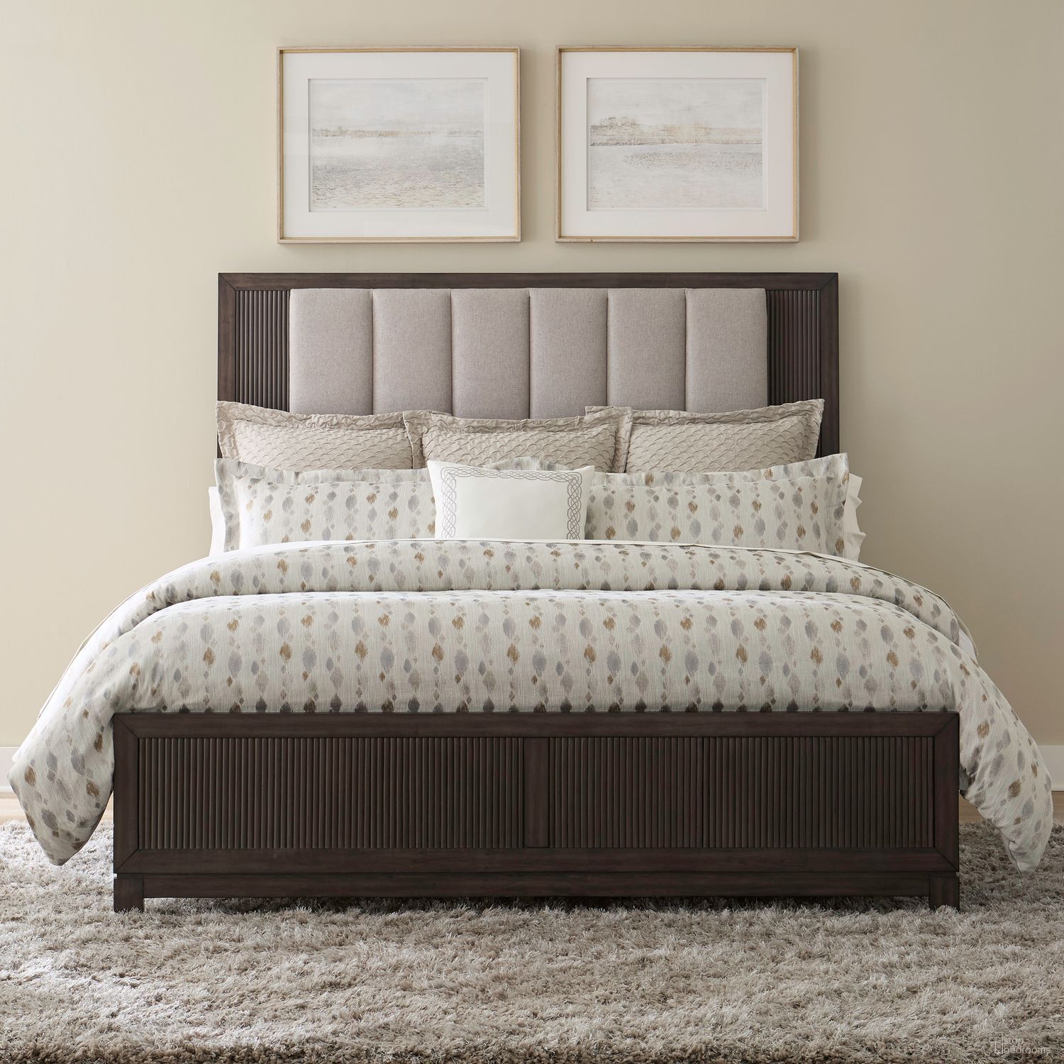 Modern Edge Queen Upholstered Bed In Caffe