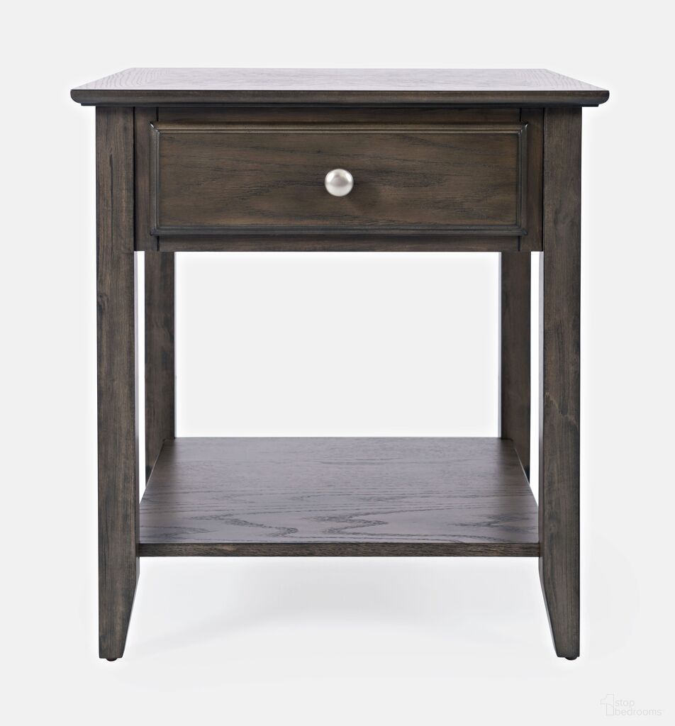 The appearance of Modern End Table with Drawer and Shelf In Gray Brown designed by Jofran in the modern / contemporary interior design. This gray brown piece of furniture  was selected by 1StopBedrooms from Modern Espresso Collection to add a touch of cosiness and style into your home. Sku: 1977-3. Material: Acacia.
