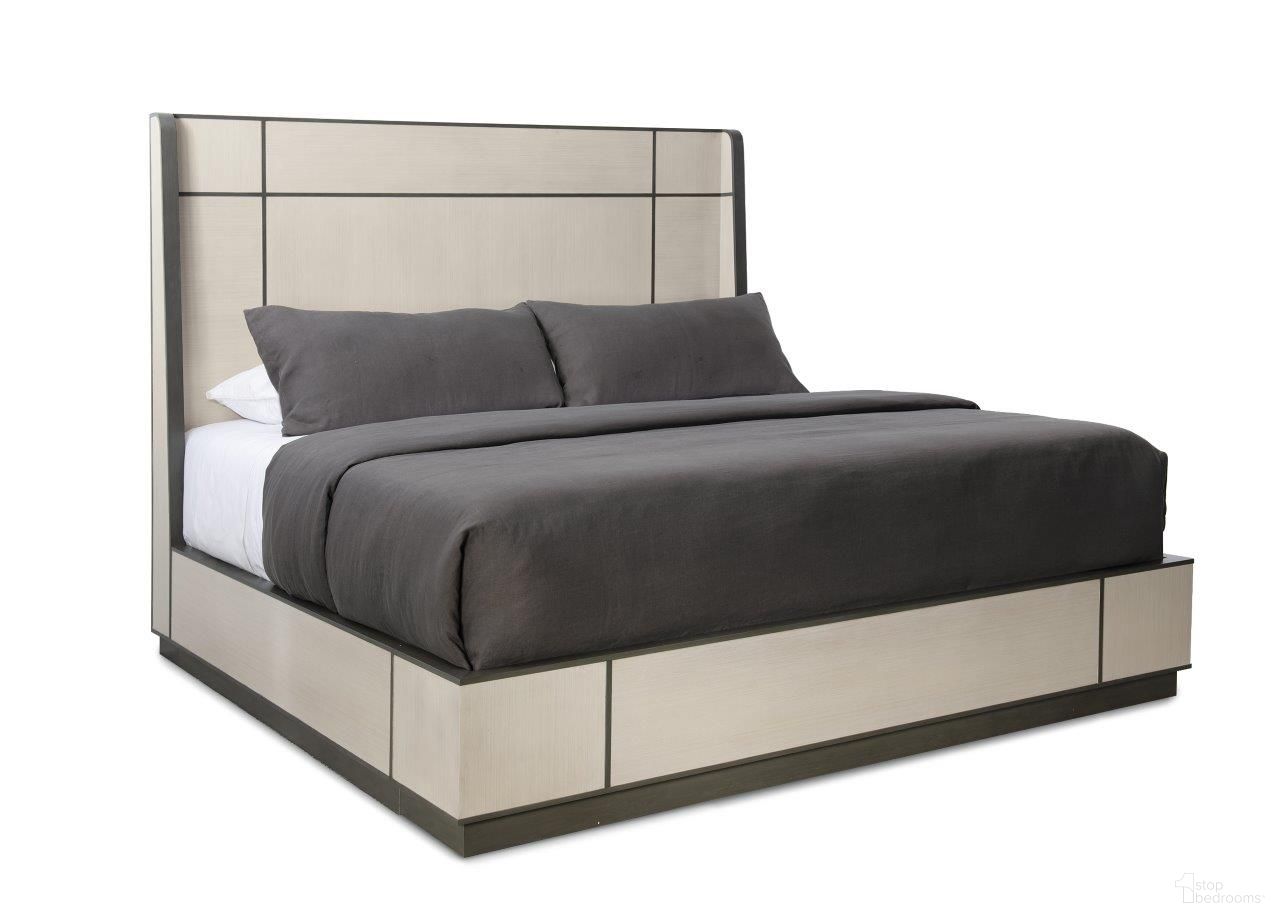 The appearance of Modern Expressions Ash Taupe Repetition Queen Platform Bed designed by Caracole in the transitional interior design. This gray and beige piece of furniture was selected by 1StopBedrooms from Modern Expressions Collection to add a touch of cosiness and style into your home. Sku: M123-420-101H;M123-420-101F;M123-420-101R. Bed Type: Platform Bed. Bed Size: Queen.