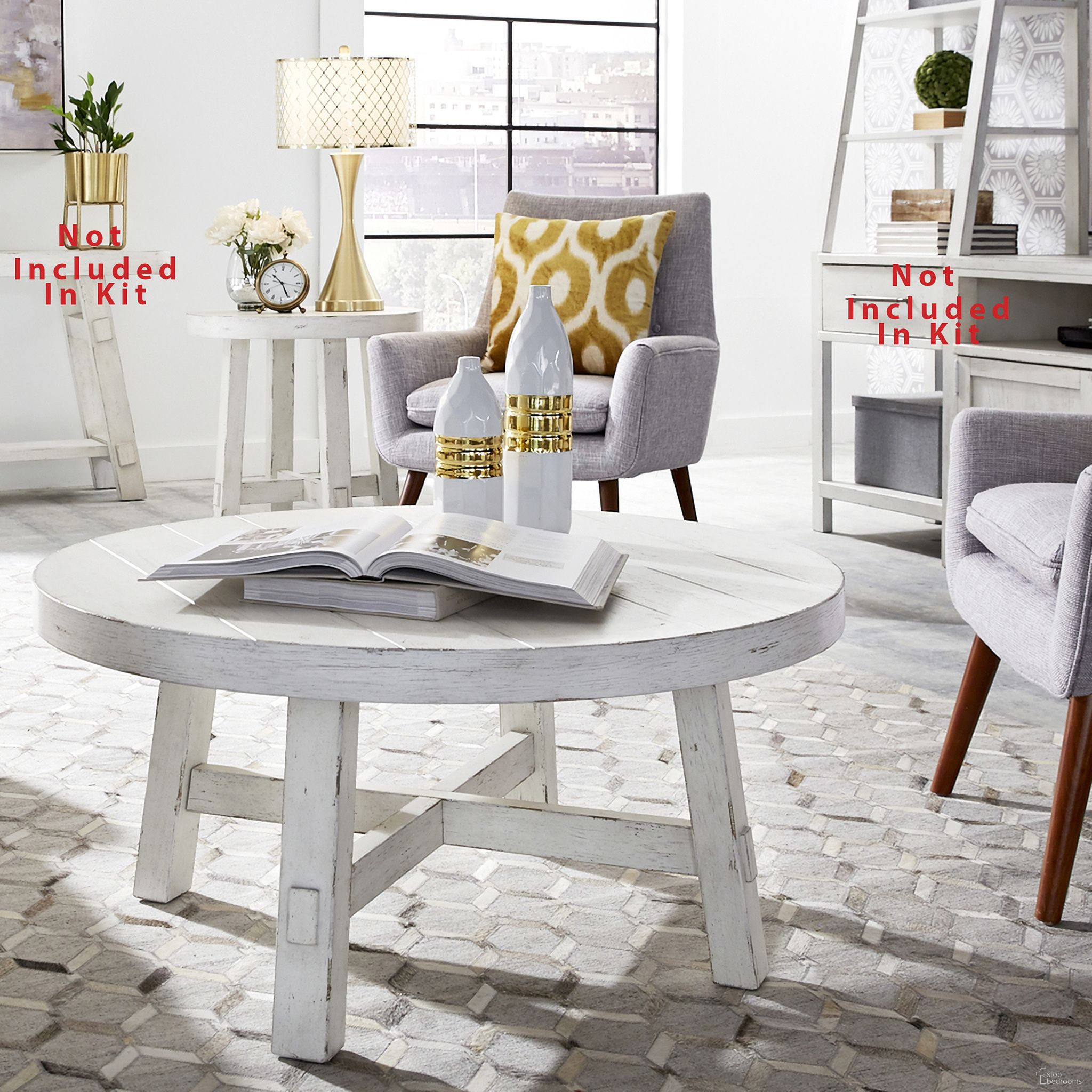 The appearance of Modern Farmhouse White Occasional Table Set designed by Liberty in the country / farmhouse interior design. This white piece of furniture  was selected by 1StopBedrooms from Modern Farmhouse Collection to add a touch of cosiness and style into your home. Sku: 406W-OT1013;406W-OT1024. Material: Poplar.