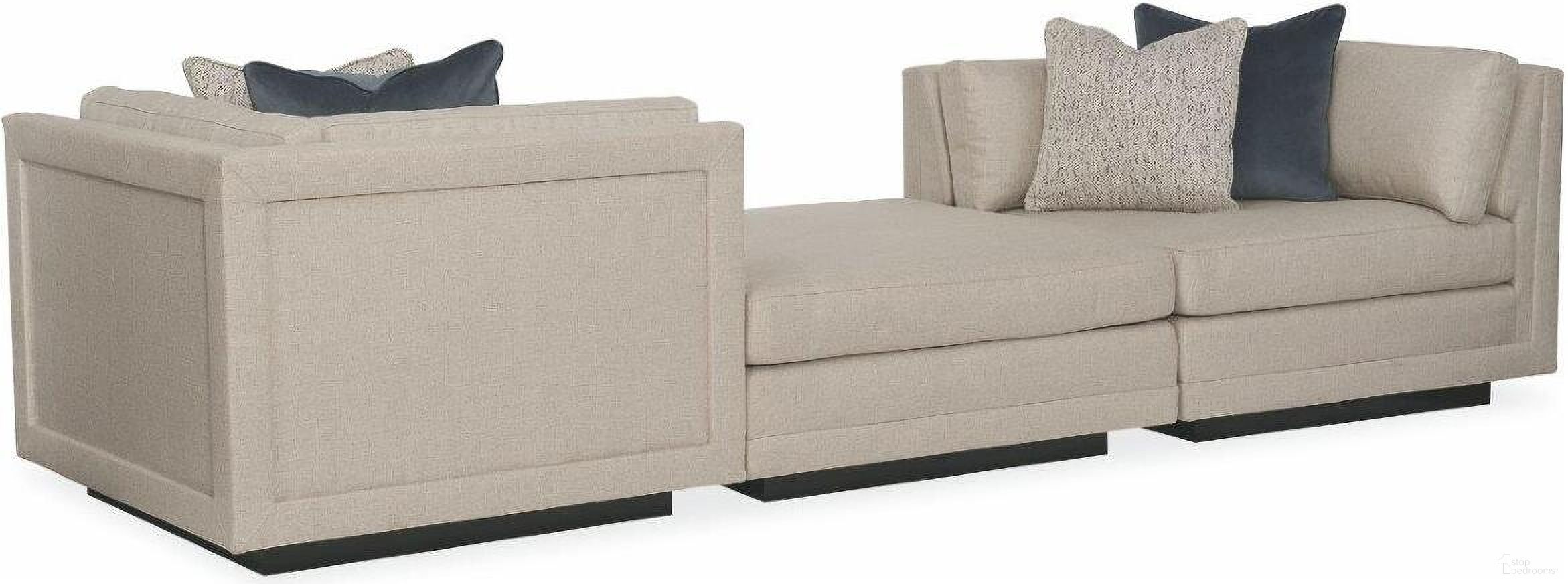 The appearance of Caracole Modern Fusion 3 Piece Sectional designed by Caracole in the transitional interior design. This beige piece of furniture  was selected by 1StopBedrooms from Modern Fusion Collection to add a touch of cosiness and style into your home. Sku: M050-017-CR1-A;M050-017-041-A;M050-017-CR1-A. Layout: Modular. Material: Woven.