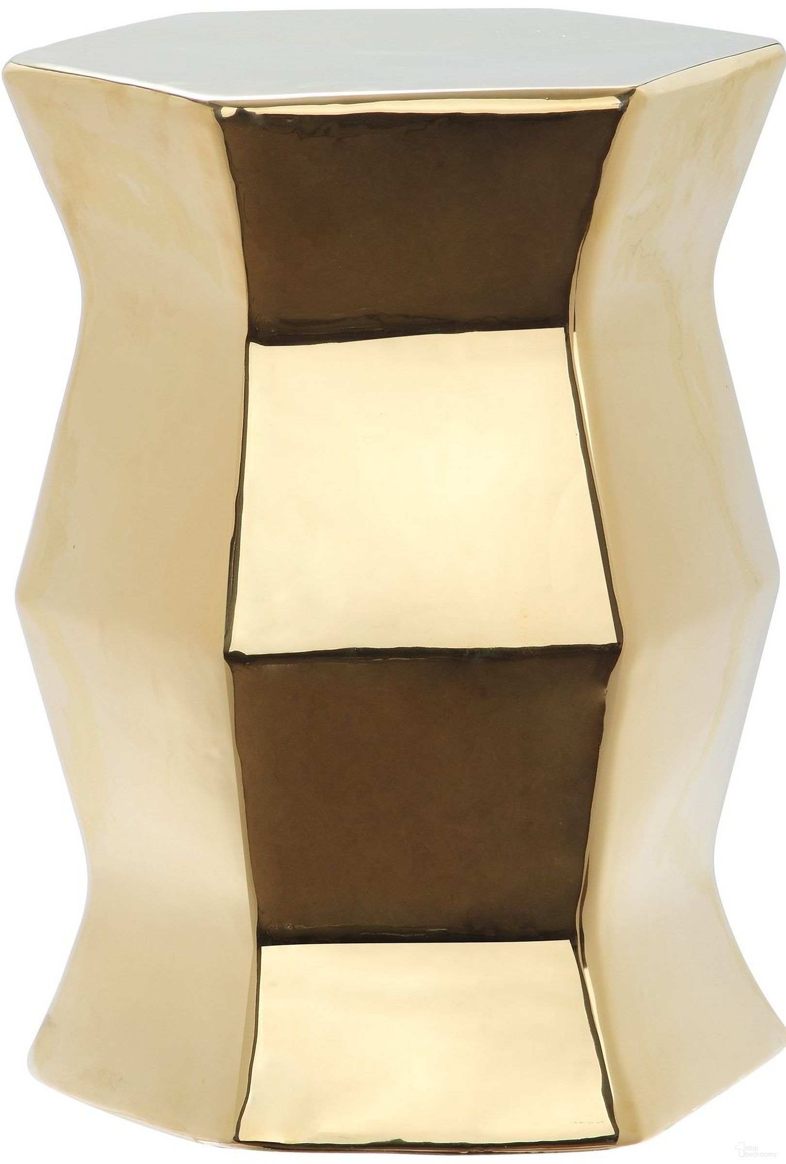 Modern Gold Hexagon Garden Stool