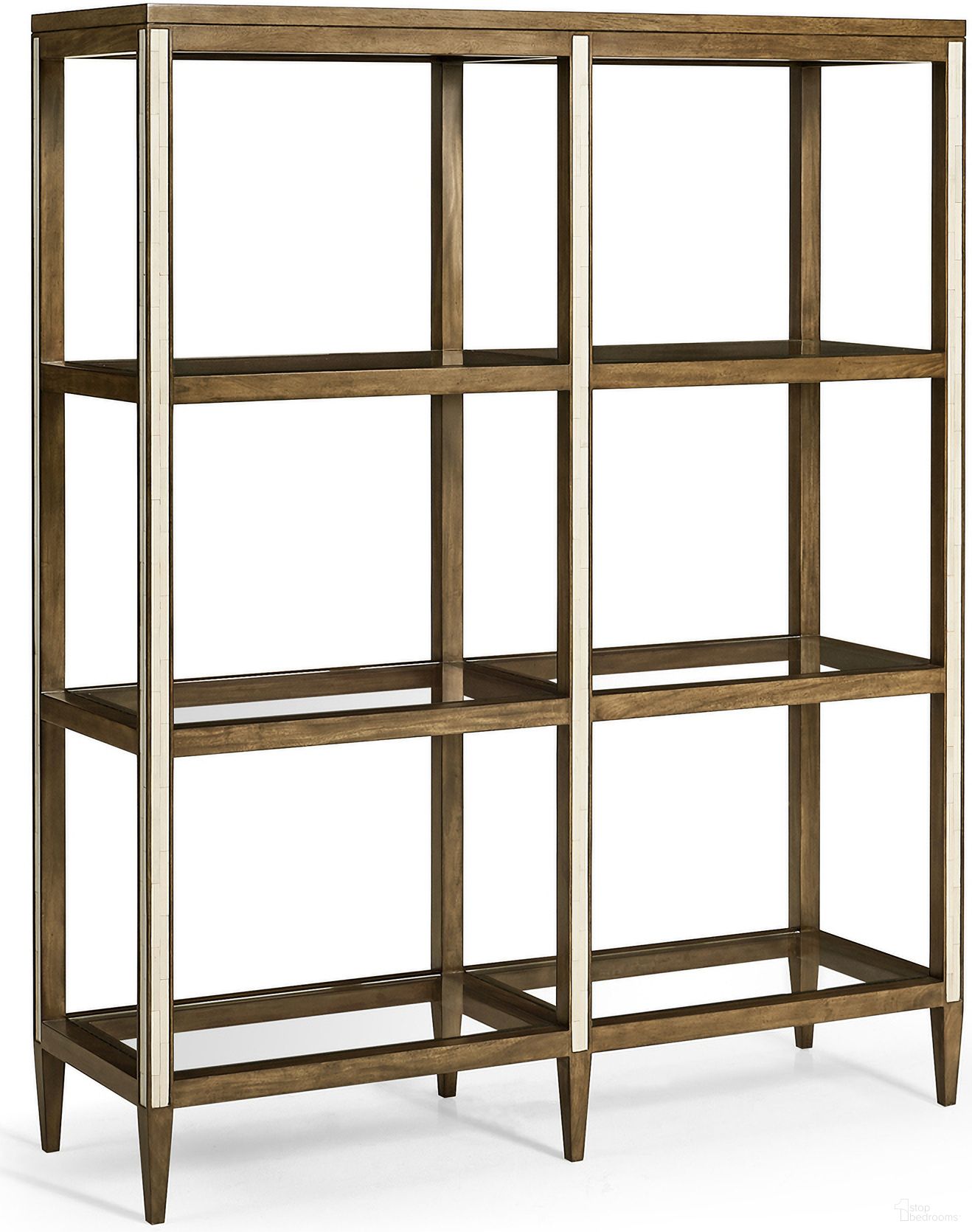 The appearance of Modern Jacques Etagere In Brown designed by Jonathan Charles in the transitional interior design. This brown piece of furniture  was selected by 1StopBedrooms from Modern Collection to add a touch of cosiness and style into your home. Sku: 007-3-140-WBL. Material: Wood.