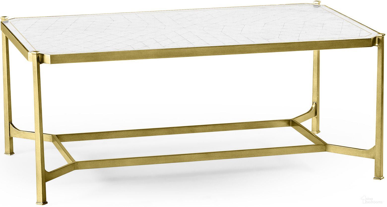 The appearance of Modern Luxe Cocktail Table In Gold designed by Jonathan Charles in the modern / contemporary interior design. This gold piece of furniture was selected by 1StopBedrooms from Modern Collection to add a touch of cosiness and style into your home. Sku: 494144-G-GES. Material: Metal.