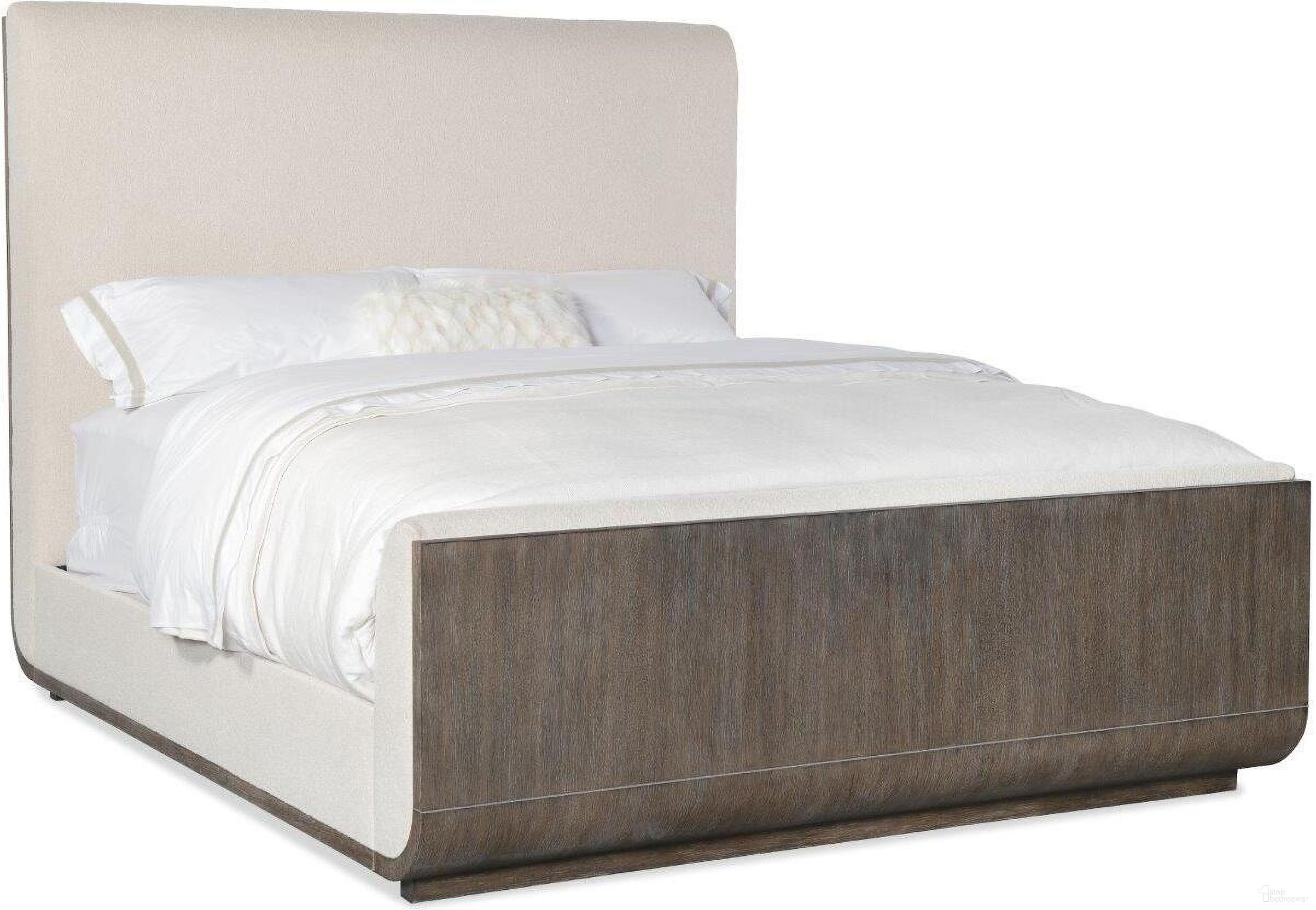 The appearance of Modern Mood Cal King Upholstered Panel Bed In Dark Wood designed by Hooker in the modern / contemporary interior design. This dark wood piece of furniture was selected by 1StopBedrooms from Modern Mood Collection to add a touch of cosiness and style into your home. Sku: 6850-90963-89;6850-90967-89;6850-90968-89. Bed Type: Panel Bed. Material: Fabric. Bed Size: California King.