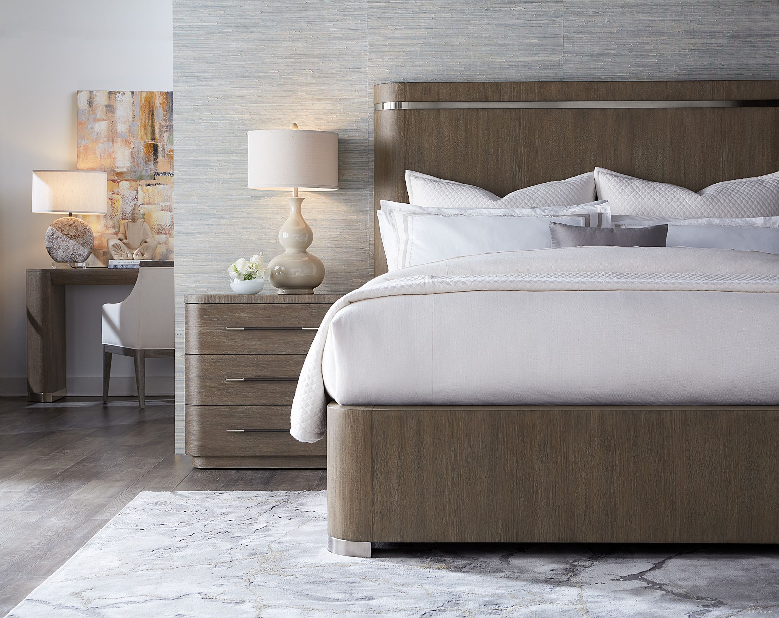 Modern Mood Panel Bedroom Set In Dark Wood