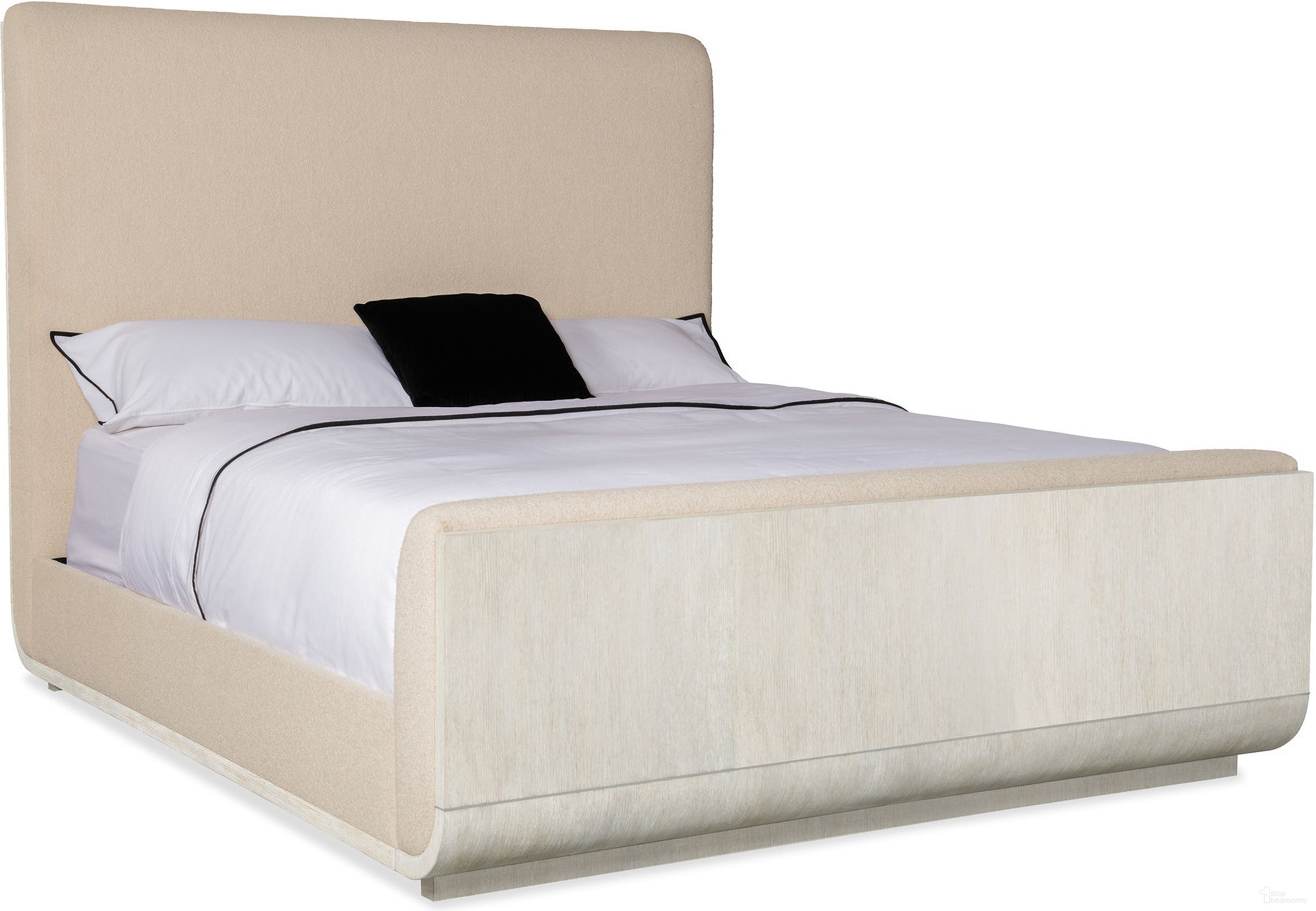 Modern Mood Queen Upholstered Panel Bed In Light Wood