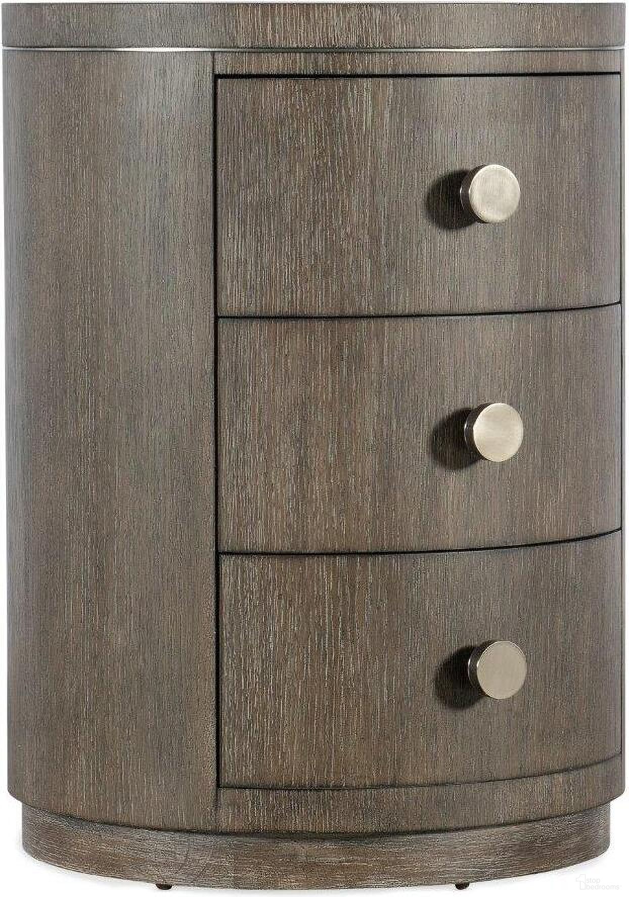 Modern Mood Round Nightstand In Dark Wood