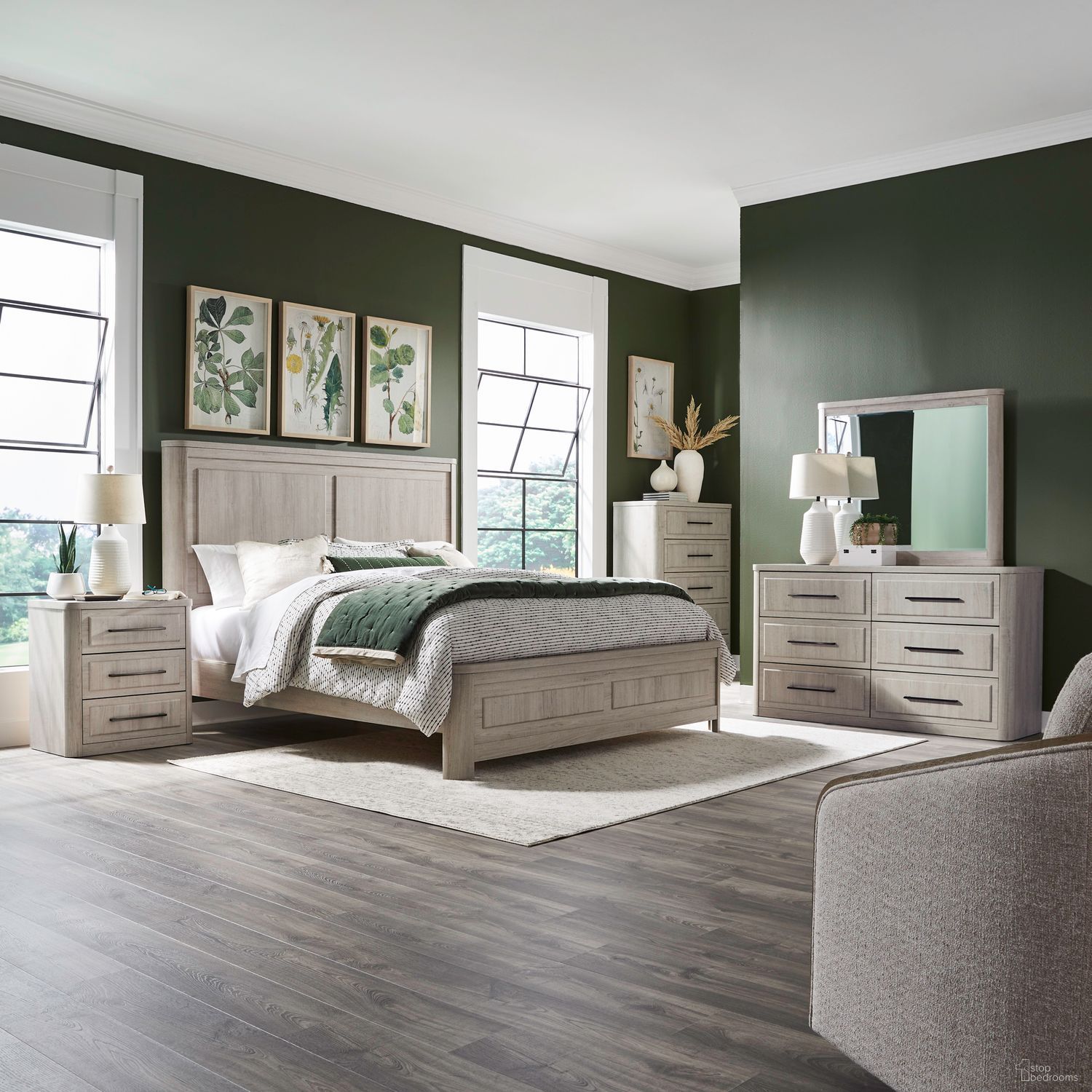 The appearance of Modern Play Bedroom Set In Natural White designed by Liberty in the transitional interior design. This natural white piece of furniture was selected by 1StopBedrooms from Modern Play Collection to add a touch of cosiness and style into your home. Sku: 522-BR13HF;522-BR90;522-BR61. Bed Size: King. Material: Laminate.