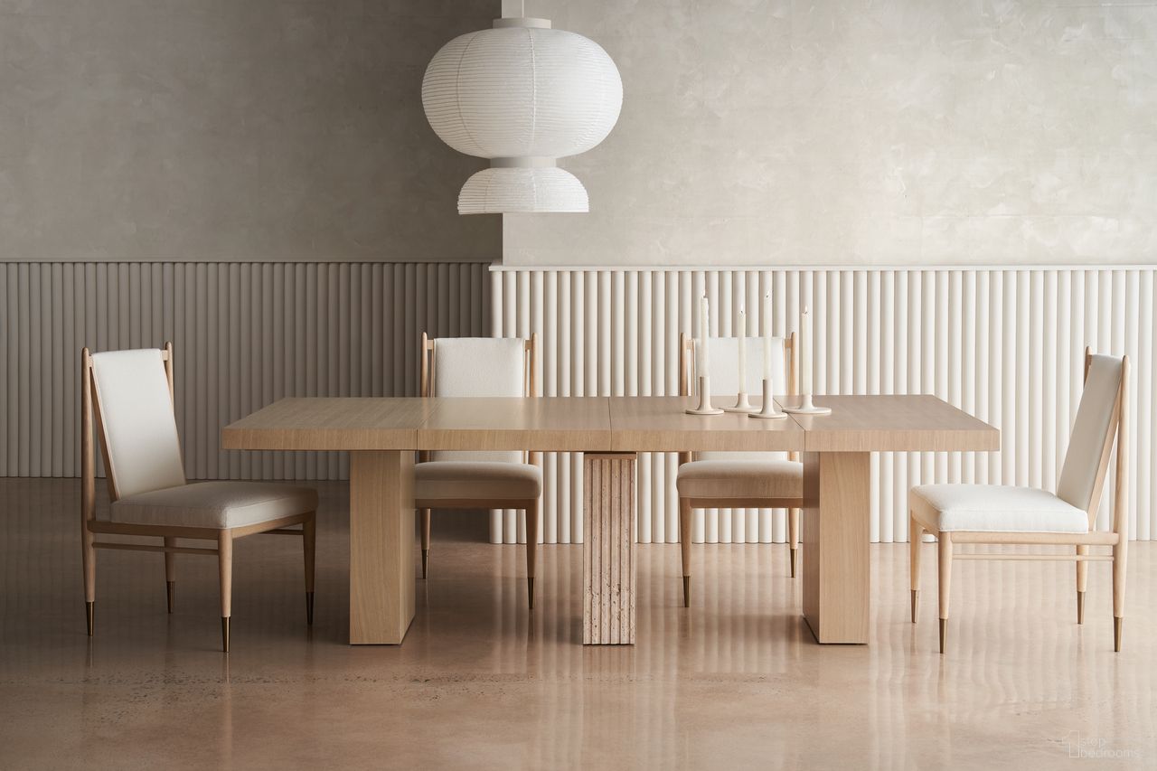 The appearance of Modern Principles Unity Light Dining Set In Oak designed by Caracole in the modern / contemporary interior design. This oak piece of furniture was selected by 1StopBedrooms from Modern Principles Collection to add a touch of cosiness and style into your home. Sku: M142-022-202B;M142-022-202T;M142-022-293. Table Base Style: Double Pedestal. Table Top Shape: Square. Material: Wood. Size: 48" x 48".