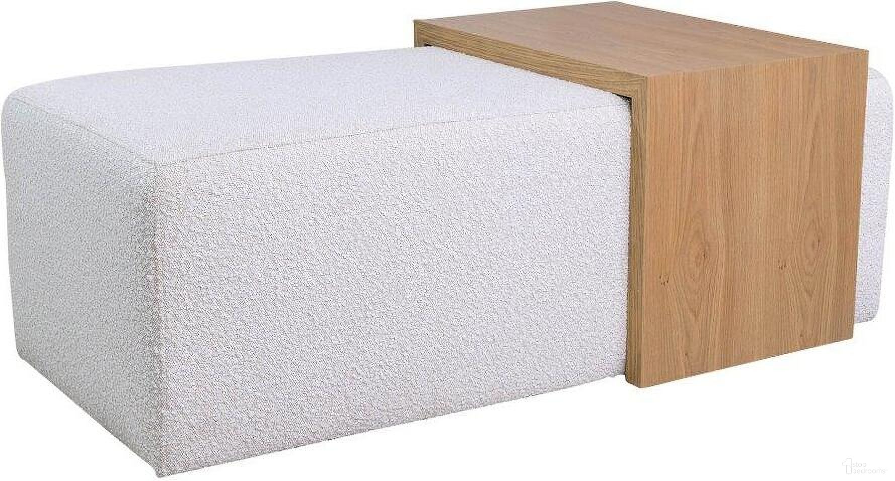 The appearance of Modern Rectangular Ottoman With Wood Accent In Ivory designed by Sagebrook Home in the modern / contemporary interior design. This ivory and beige piece of furniture was selected by 1StopBedrooms from to add a touch of cosiness and style into your home. Sku: 17097. Material: Plywood.