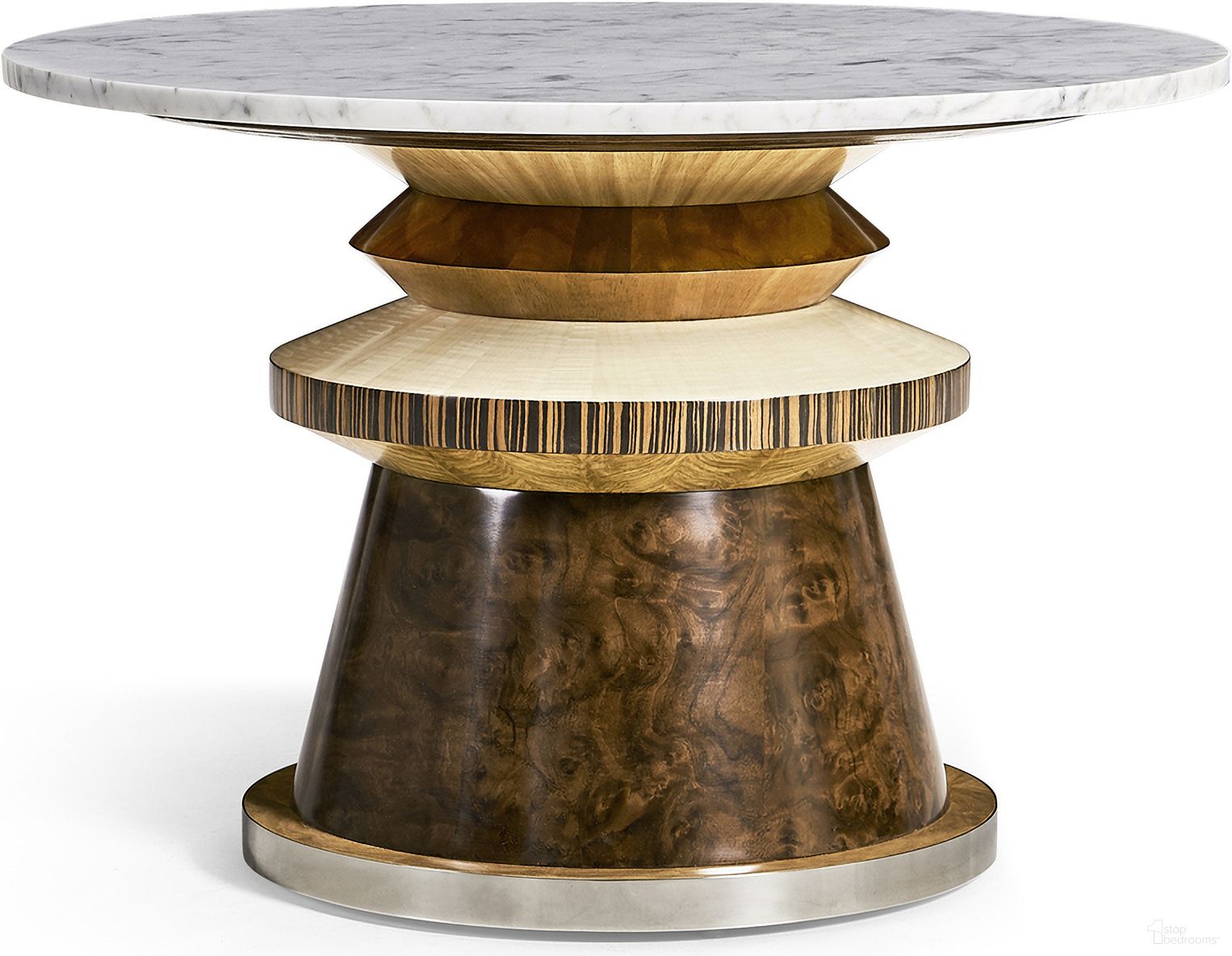 The appearance of Modern Rook Round Cocktail Table In Brown designed by Jonathan Charles in the modern / contemporary interior design. This brown piece of furniture  was selected by 1StopBedrooms from Modern Collection to add a touch of cosiness and style into your home. Sku: 007-3-DL0-NCL-TP;007-3-DL0-NCL-BS. Material: Wood.