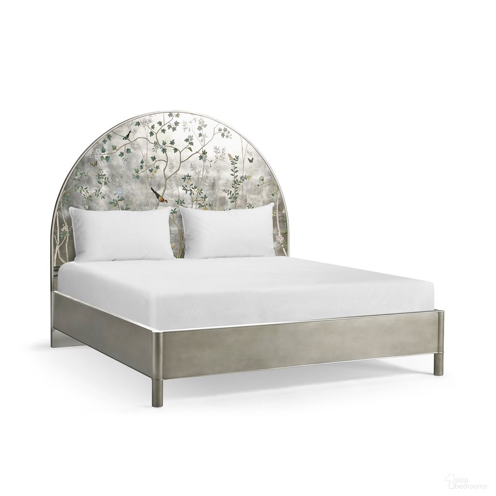 The appearance of Modern Shimmering Moon Half Round King Panel Bed In White designed by Jonathan Charles in the modern / contemporary interior design. This white piece of furniture  was selected by 1StopBedrooms from Modern Collection to add a touch of cosiness and style into your home. Sku: 004-1-113-HPS. Bed Type: Panel Bed. Material: Wood. Bed Size: King.