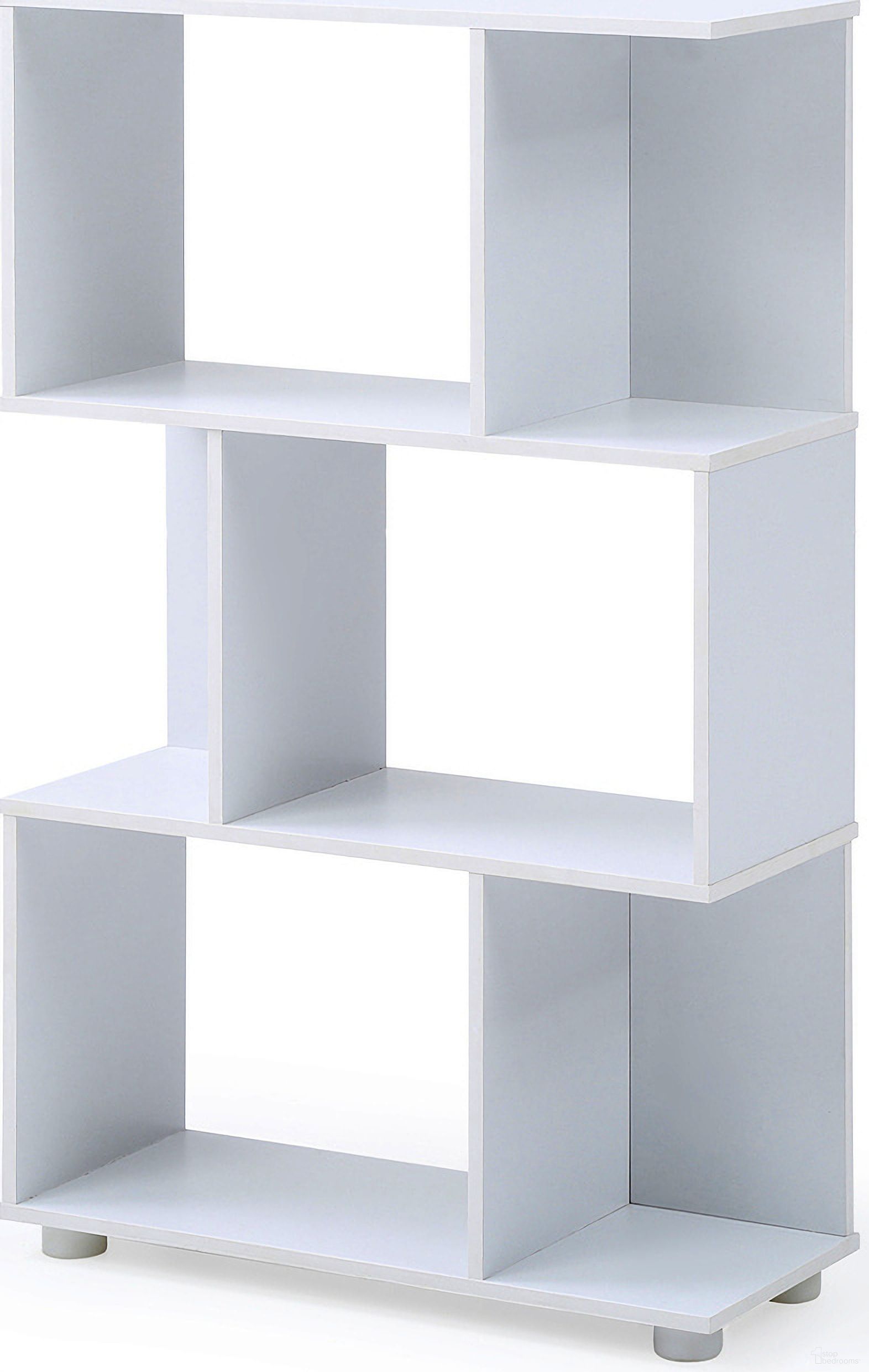 The appearance of Modern Staggered 3-Shelf Manor Bookcase In White designed by AC Pacific in the modern / contemporary interior design. This white piece of furniture  was selected by 1StopBedrooms from  to add a touch of cosiness and style into your home. Sku: MANOR. Material: Paper.