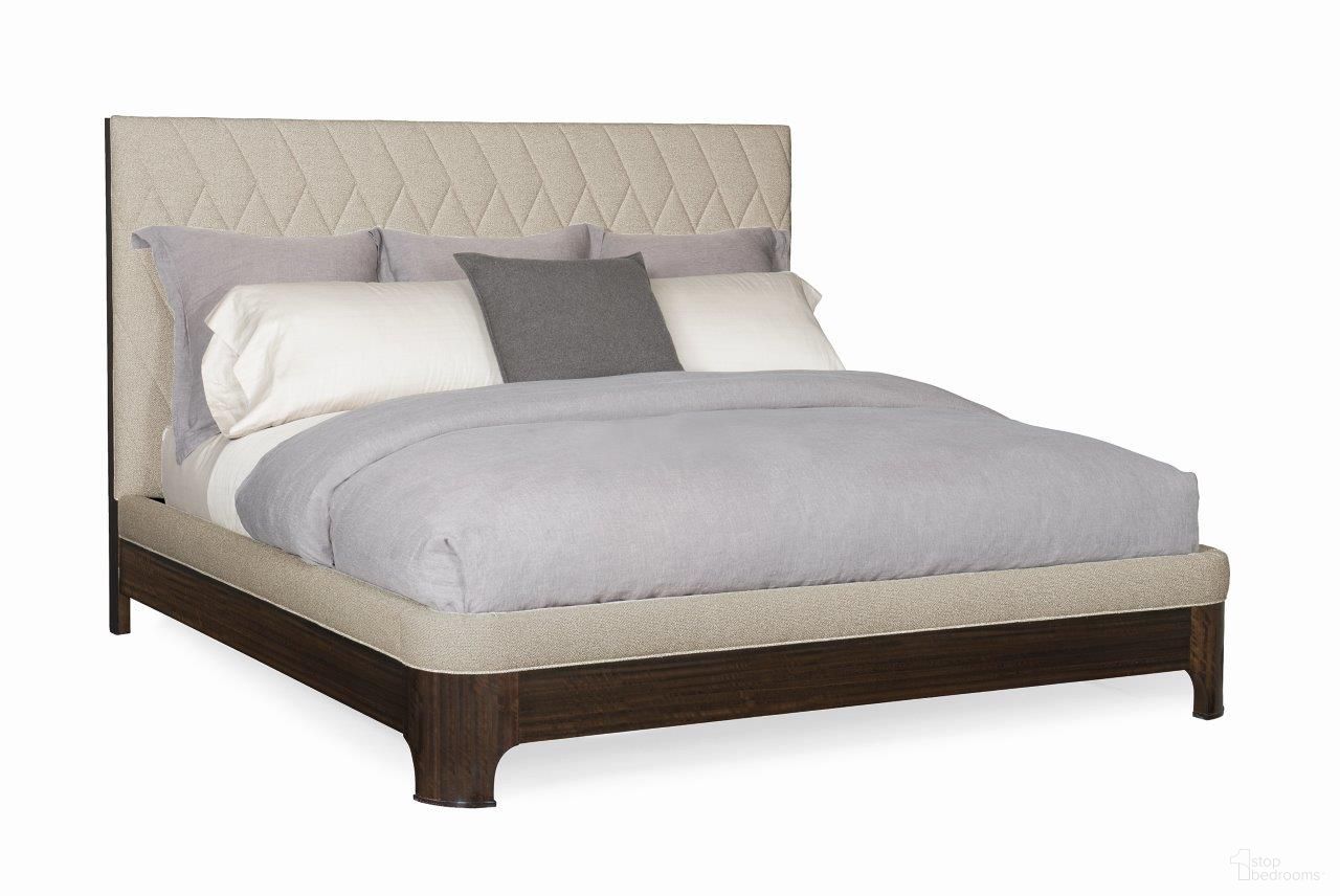 The appearance of Modern Streamline Diamond Quilited Cal King Upholstered Panel Bed designed by Caracole in the modern / contemporary interior design. This brown and beige piece of furniture  was selected by 1StopBedrooms from Modern Streamline Collection to add a touch of cosiness and style into your home. Sku: M023-417-121H;M023-417-121F;M023-417-141R. Bed Type: Panel Bed. Bed Size: California King.