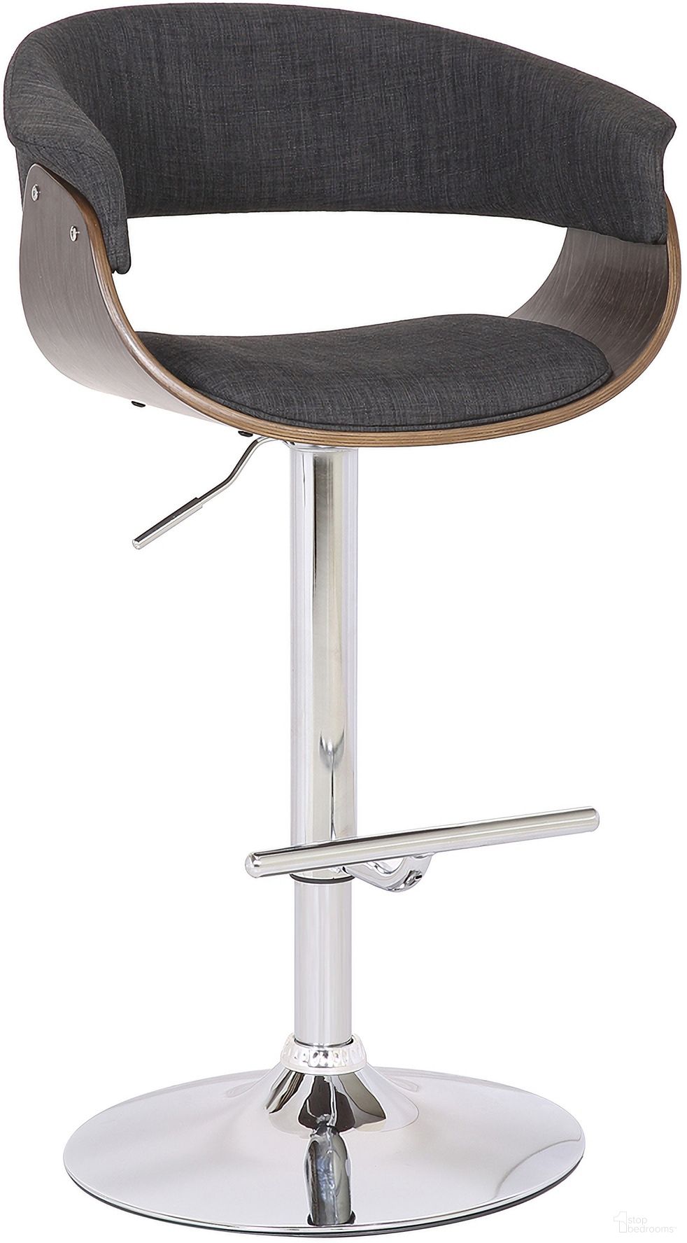 Modern Swivel-Adjustable Barstool In Weathered Oak