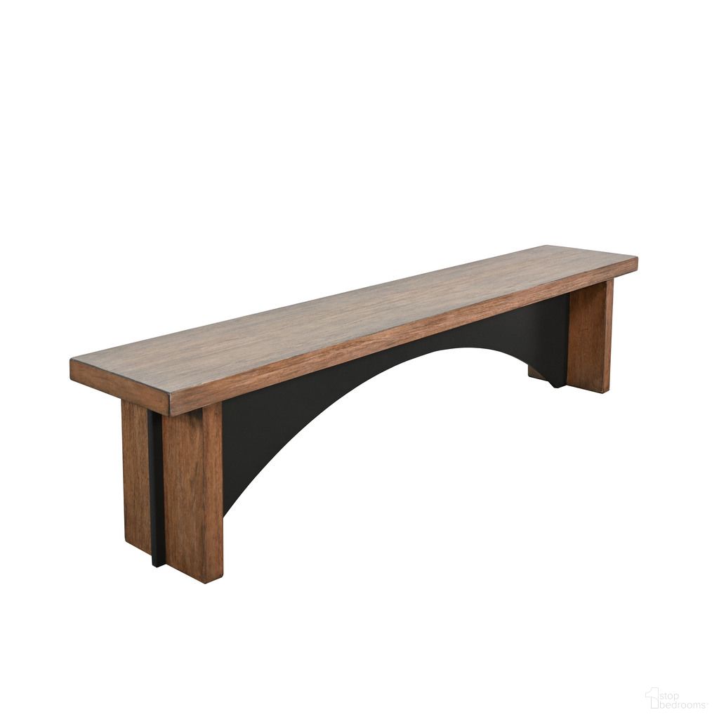 The appearance of Modern Wood Dining Bench with Arched Accent Base In Desert designed by Sunny Designs in the modern / contemporary interior design. This desert piece of furniture was selected by 1StopBedrooms from Modern Collection to add a touch of cosiness and style into your home. Sku: 1540DP. Material: Mahogany.