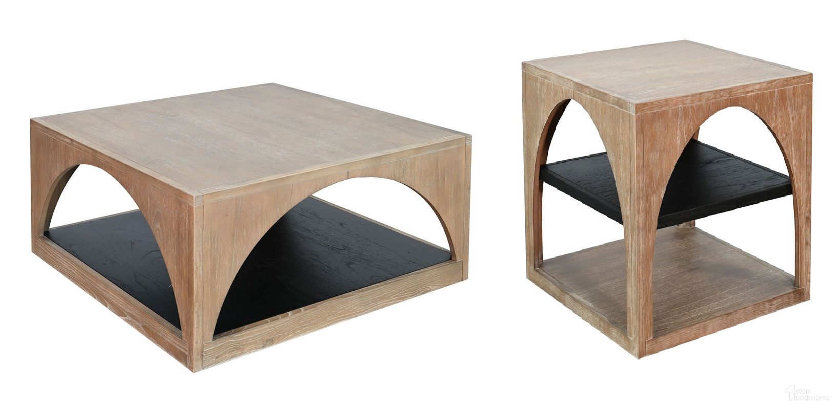The appearance of Modern Wood Occasional Table Set with Arched Open Shelf Design In Umbra and Oak Grove designed by Sunny Designs in the modern / contemporary interior design. This umbra and oak grove piece of furniture was selected by 1StopBedrooms from Modern Collection to add a touch of cosiness and style into your home. Sku: 3198OUM-C36;3198OUM-E. Material: Solid Wood.