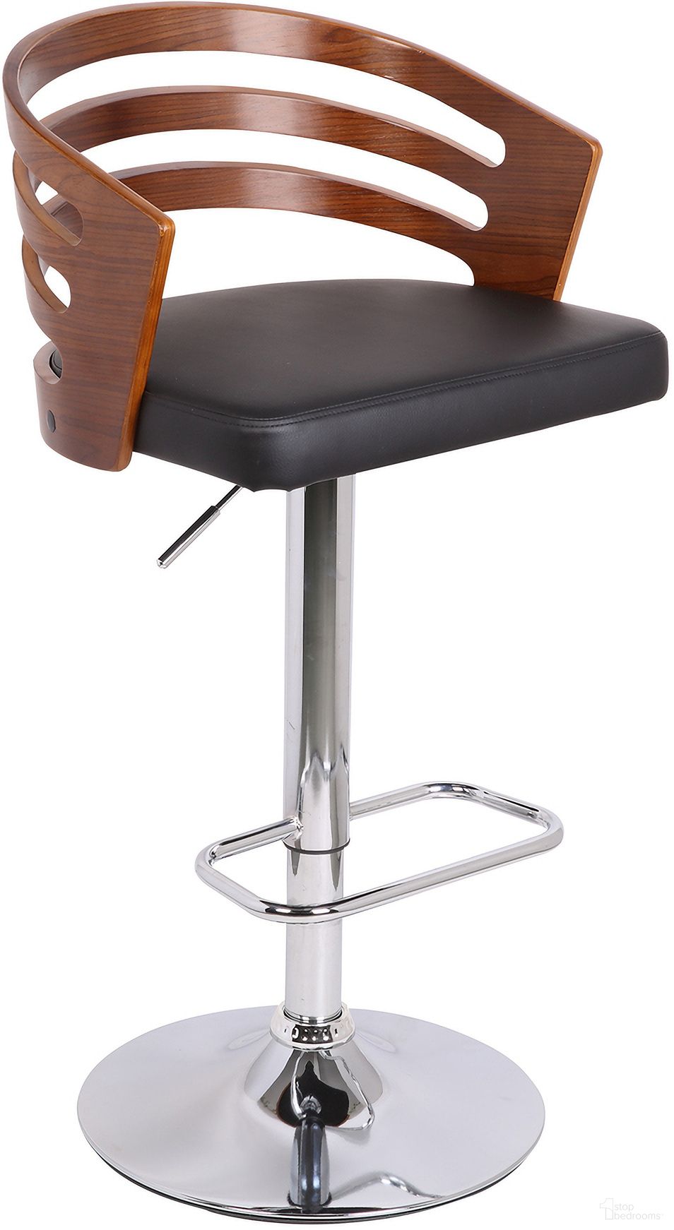 Modern Wood Swivel Bar Stool In Black