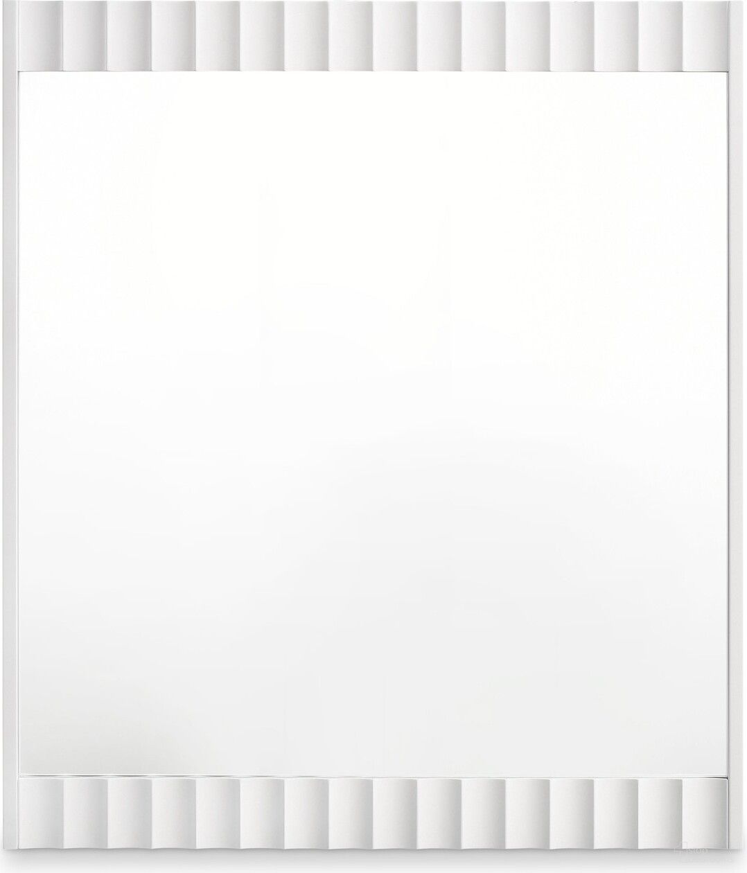 The appearance of Modernist Gloss Mirror In White designed by Meridian in the modern / contemporary interior design. This white piece of furniture  was selected by 1StopBedrooms from Modernist Collection to add a touch of cosiness and style into your home. Sku: 802White-M. Material: Wood.