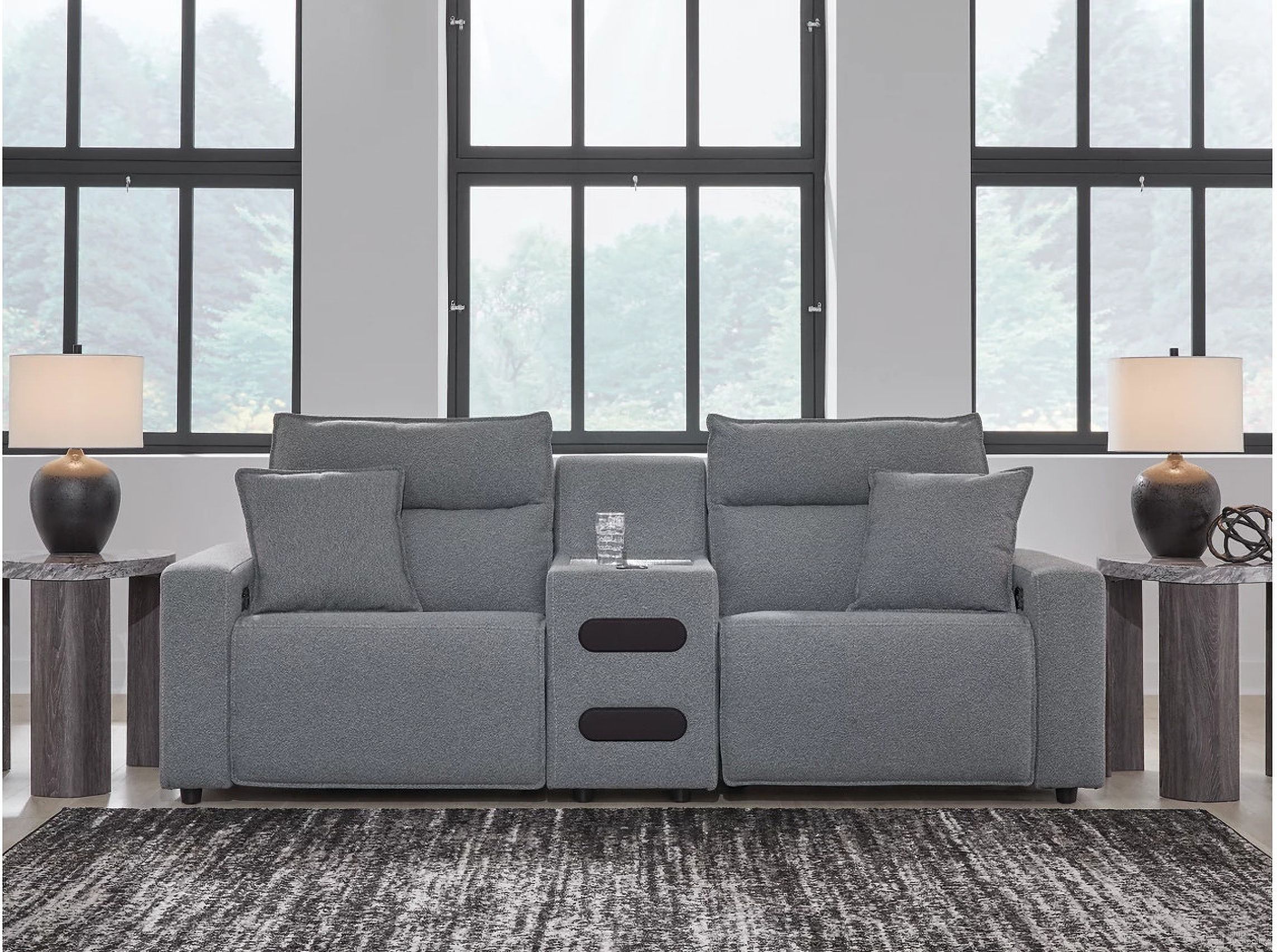 The appearance of Modmax 3-Piece Power Reclining Sectional Loveseat In Salt and Pepper designed by Signature Design by Ashley in the modern / contemporary interior design. This salt & pepper piece of furniture was selected by 1StopBedrooms from Modmax Collection to add a touch of cosiness and style into your home. Sku: 6590658;6590660;6590662. Material: Performance Fabric.