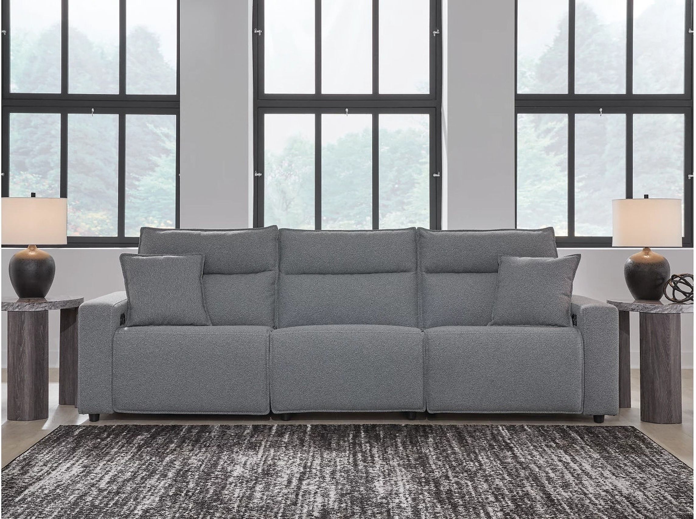 The appearance of Modmax 3-Piece Power Reclining Sectional Sofa In Salt and Pepper designed by Signature Design by Ashley in the modern / contemporary interior design. This salt & pepper piece of furniture was selected by 1StopBedrooms from Modmax Collection to add a touch of cosiness and style into your home. Sku: 6590646;6590658;6590662. Material: Performance Fabric.