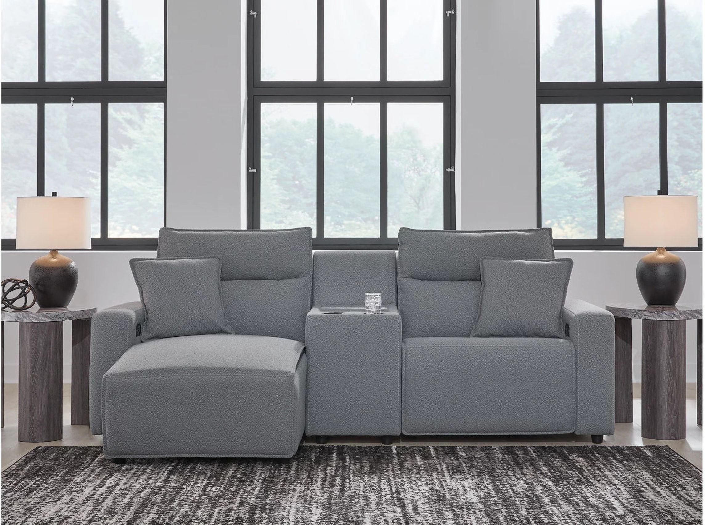 The appearance of Modmax 3-Piece Power Reclining Sectional with LAF Chaise In Salt and Pepper designed by Signature Design by Ashley in the modern / contemporary interior design. This salt & pepper piece of furniture was selected by 1StopBedrooms from Modmax Collection to add a touch of cosiness and style into your home. Sku: 6590679;6590657;6590662. Material: Polyester. Layout: L-Shape. Orientation: LAF.