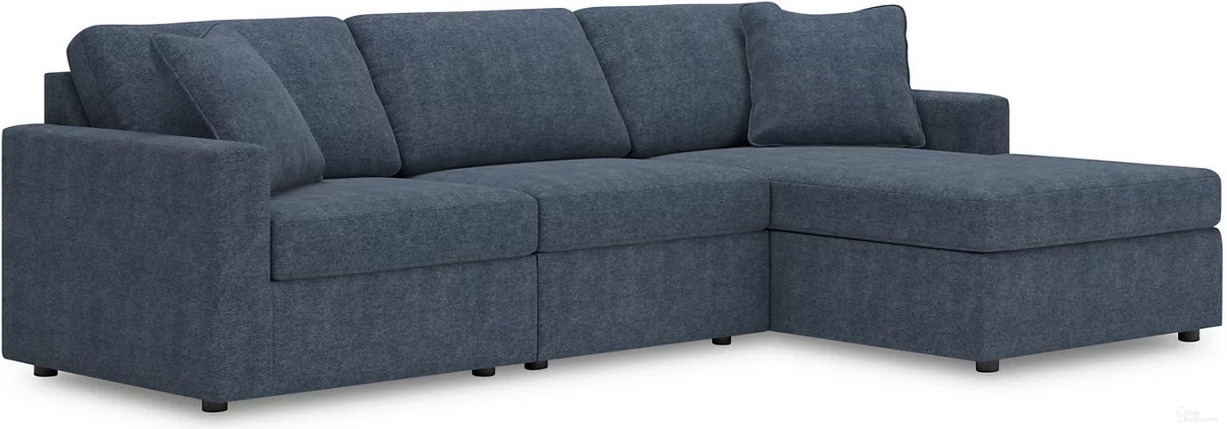 The appearance of Modmax 3-Piece Sectional with Chaise In Ink designed by Signature Design by Ashley in the modern / contemporary interior design. This ink piece of furniture  was selected by 1StopBedrooms from Modmax Collection to add a touch of cosiness and style into your home. Sku: 9212164;9212146;9212117. Material: Polyester. Layout: L-Shape. Orientation: RAF.