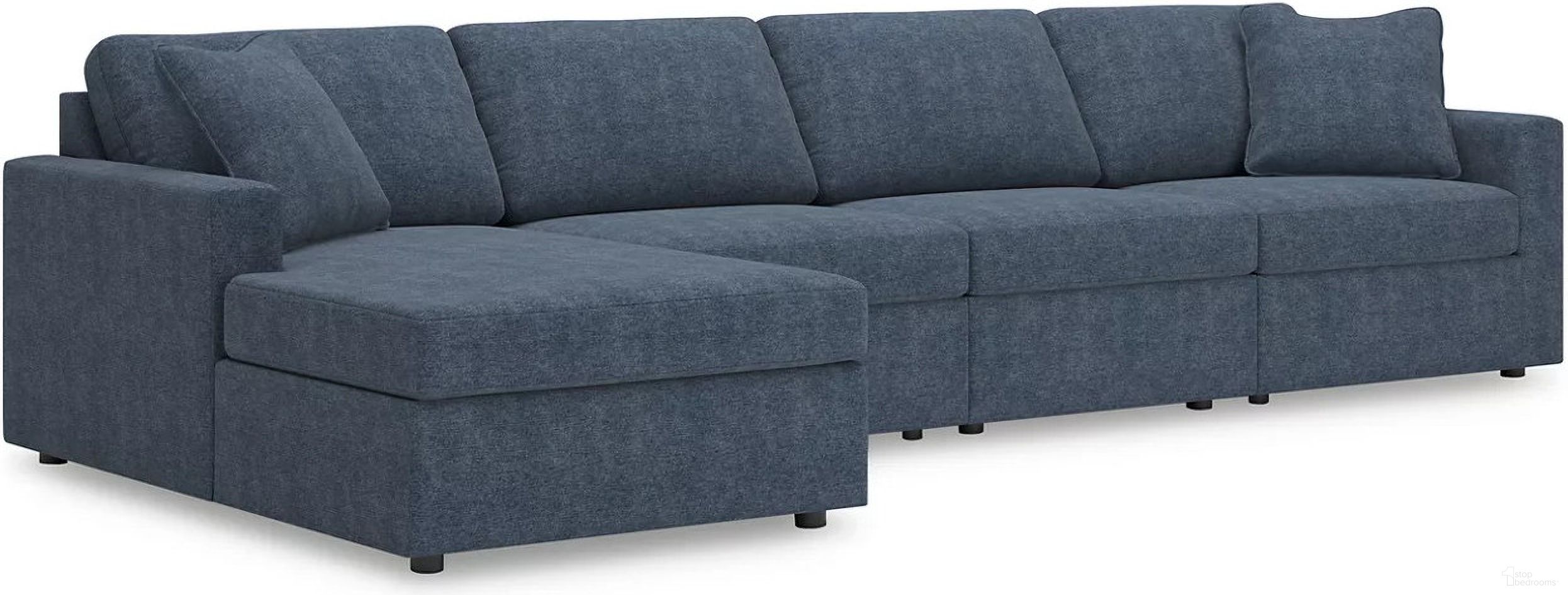 The appearance of Modmax 4-Piece LAF Sectional with Chaise In Ink designed by Signature Design by Ashley in the modern / contemporary interior design. This ink piece of furniture was selected by 1StopBedrooms from Modmax Collection to add a touch of cosiness and style into your home. Sku: 9212116;9212146;9212146;9212165. Material: Performance Fabric. Layout: L-Shape. Orientation: LAF.