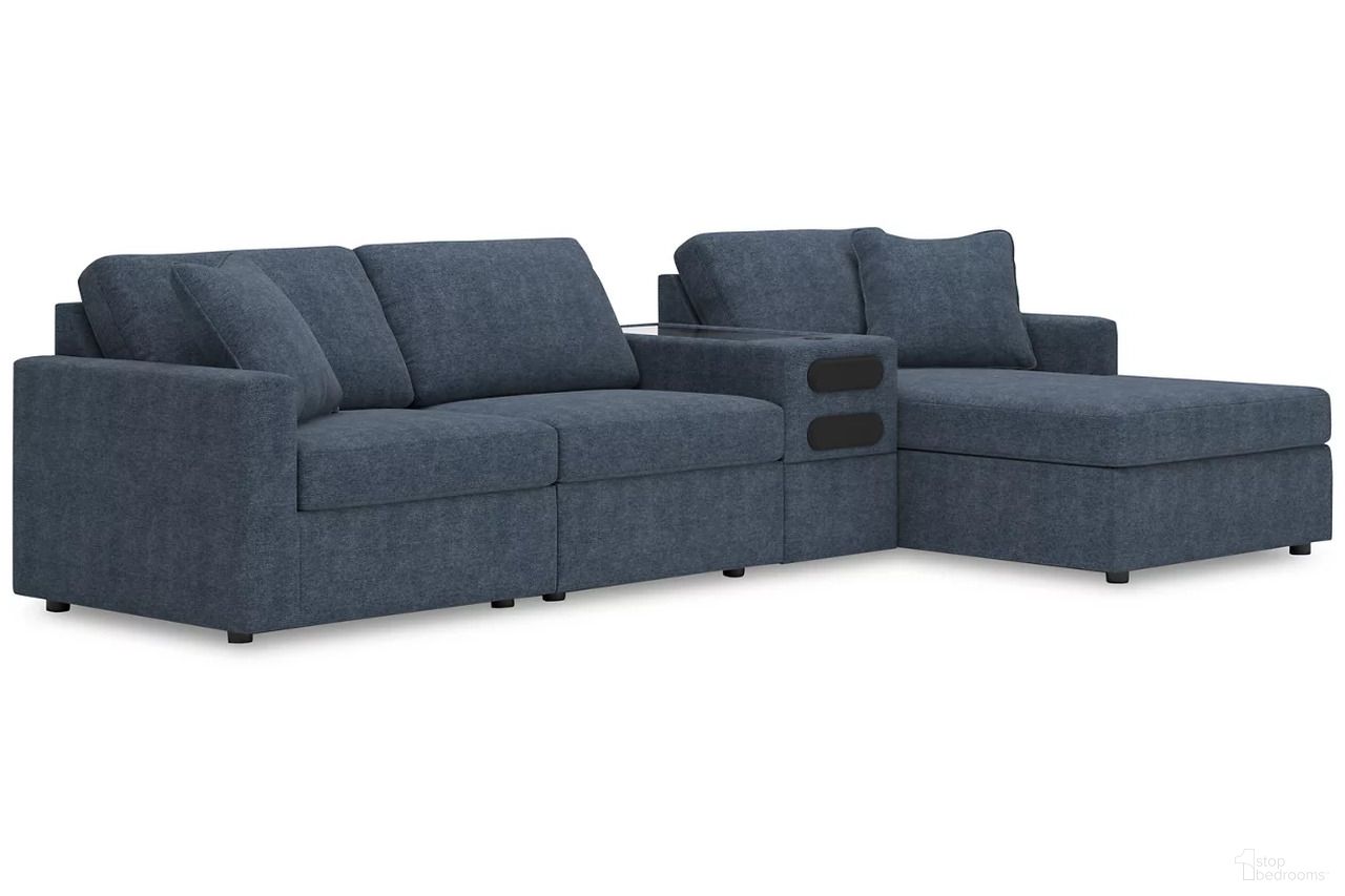 Modmax 4-Piece RAF Sectional with Audio Console In Ink