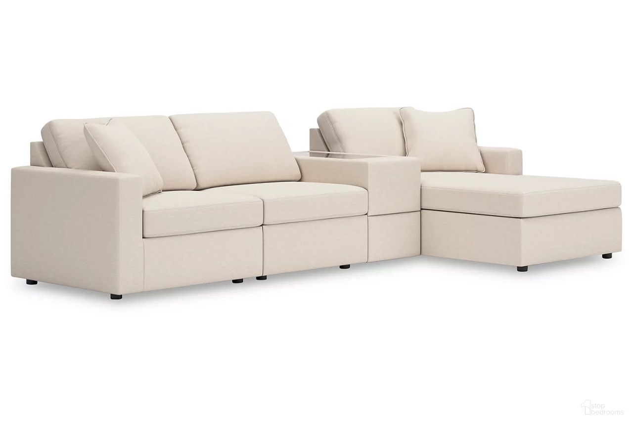 Modmax 4-Piece RAF Sectional with Storage Console In Oyster