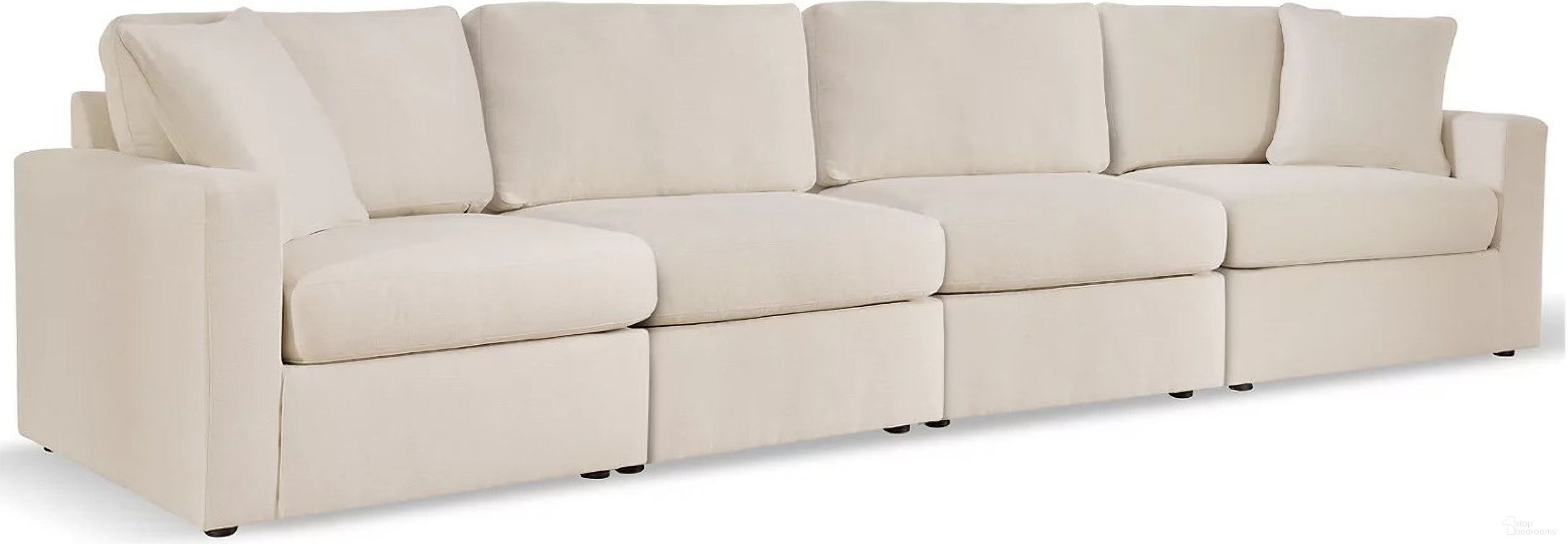 The appearance of Modmax 4-Piece Sectional In Oyster designed by Signature Design by Ashley in the modern / contemporary interior design. This oyster piece of furniture  was selected by 1StopBedrooms from Modmax Collection to add a touch of cosiness and style into your home. Sku: 9210364;9210346;9210346;9210365. Material: Polyester. Layout: Modular.