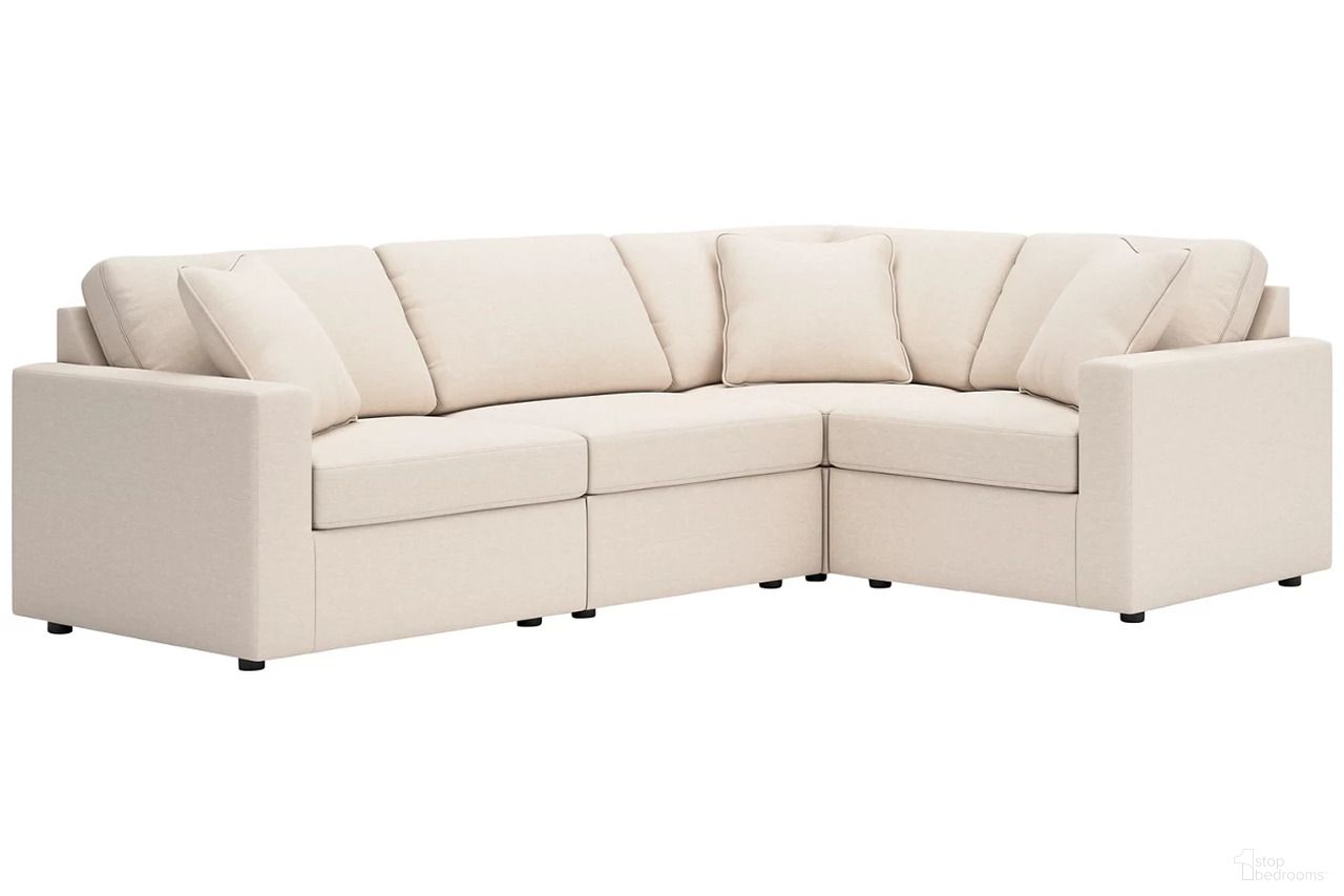 The appearance of Modmax 4-Piece Sectional In Oyster designed by Signature Design by Ashley in the modern / contemporary interior design. This oyster piece of furniture was selected by 1StopBedrooms from Modmax Collection to add a touch of cosiness and style into your home. Sku: 9210346;9210364;9210365;9210377. Material: Polyester. Layout: L-Shape.